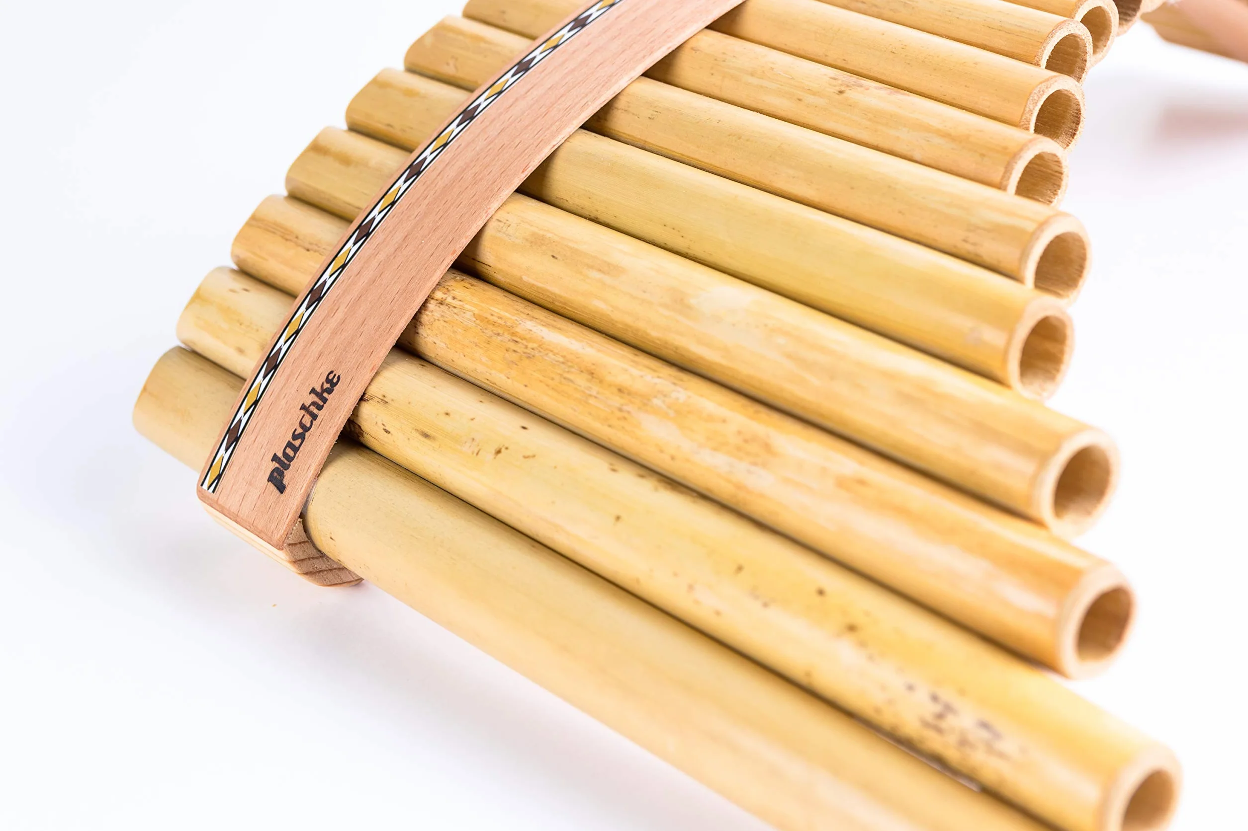 Plaschke Zampoña, Flauta de pan con cinturón de madera, hecha a mano en Tirol del Sur/Italia, 12 tubo-Do