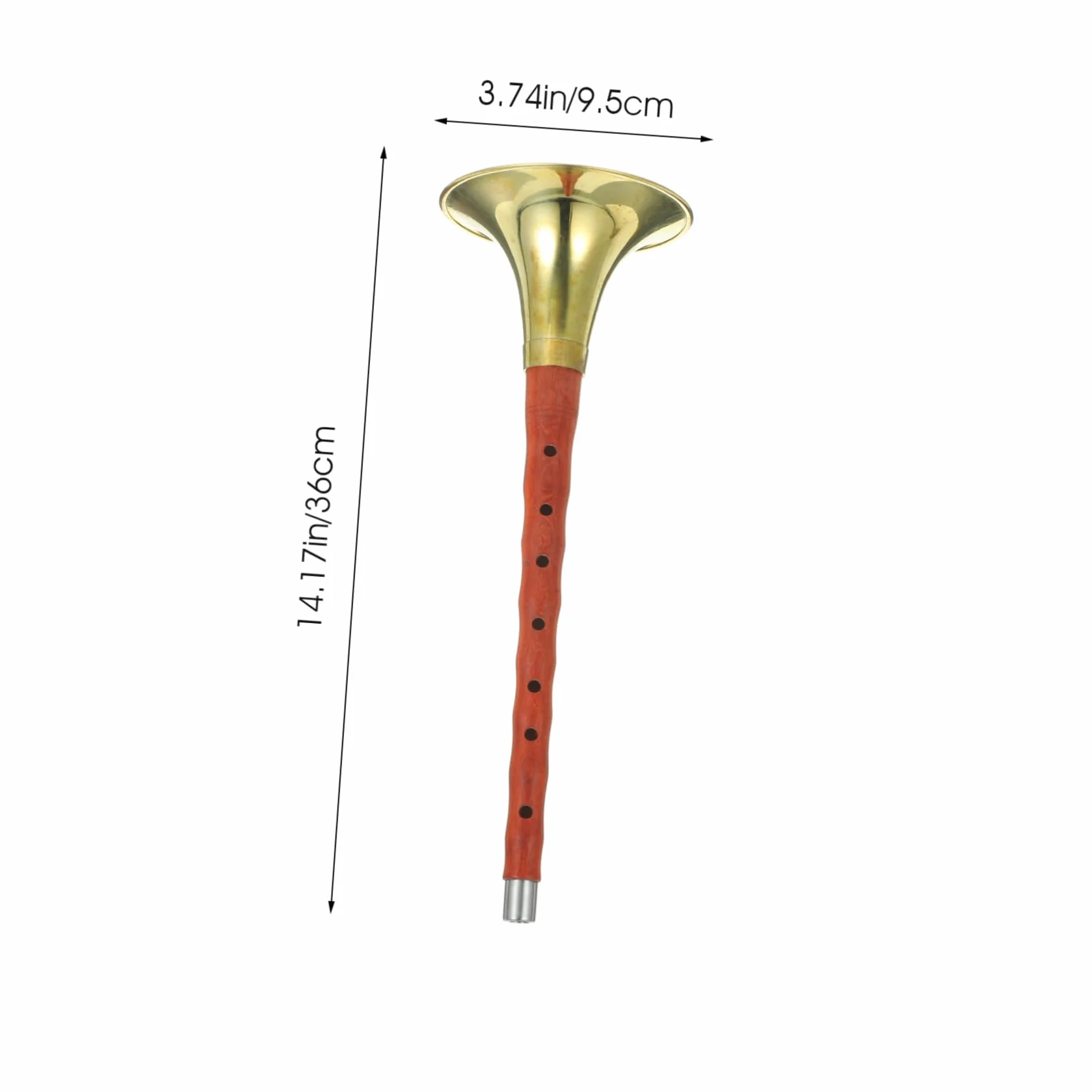 Vaguelly Instrumento de Viento Étnico Llave en D Suona para Principiantes Material Metálico Resistente Oxidación, Fácil de Transportar, Color Aleatorio