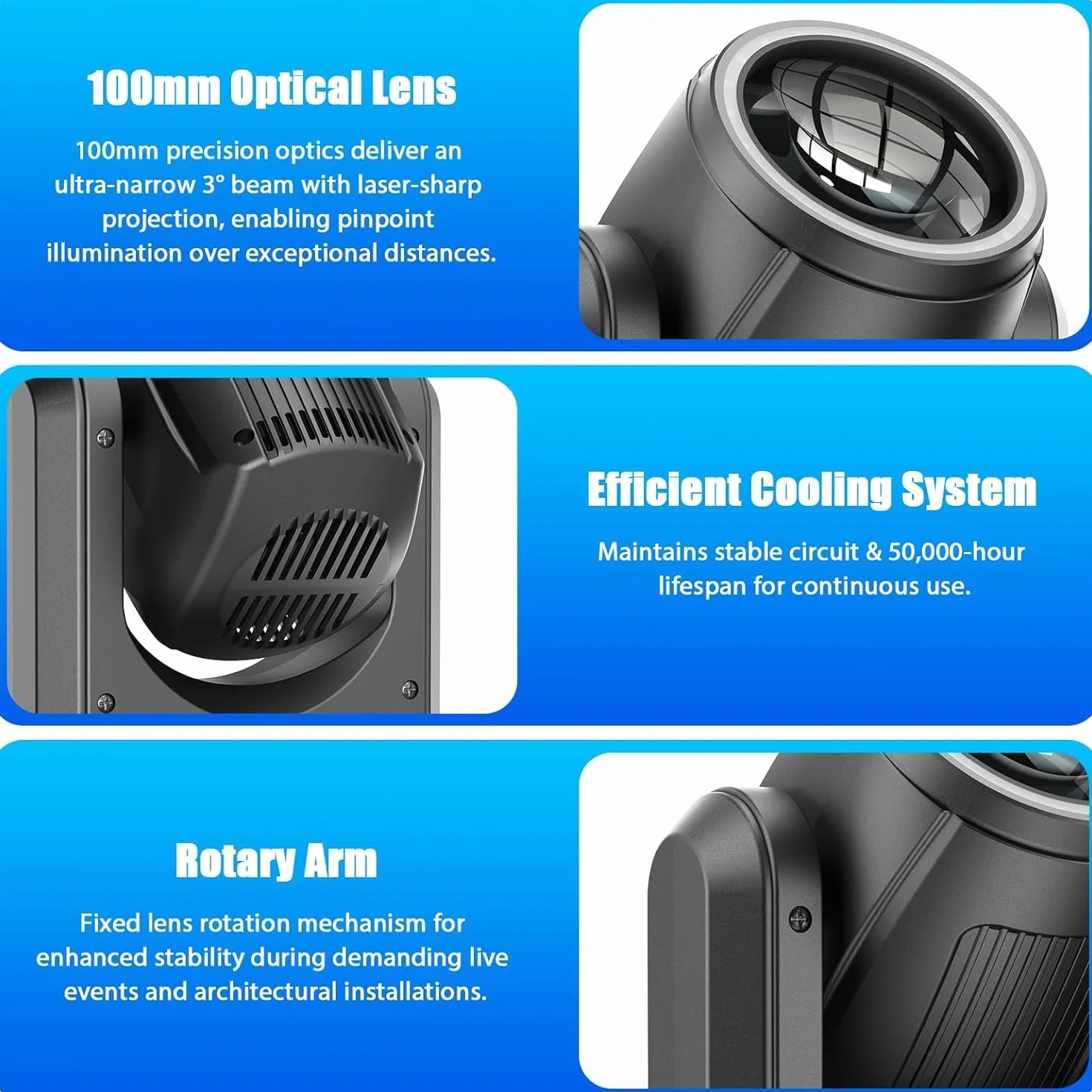 4 unidades 150W Cabeza Móvil LED Luces de DJ 18 prismas giratorios luz Foco Luces de Discoteca 8 gobos con DMX512 para Fiesta Disco DJ Club Show Bar Boda