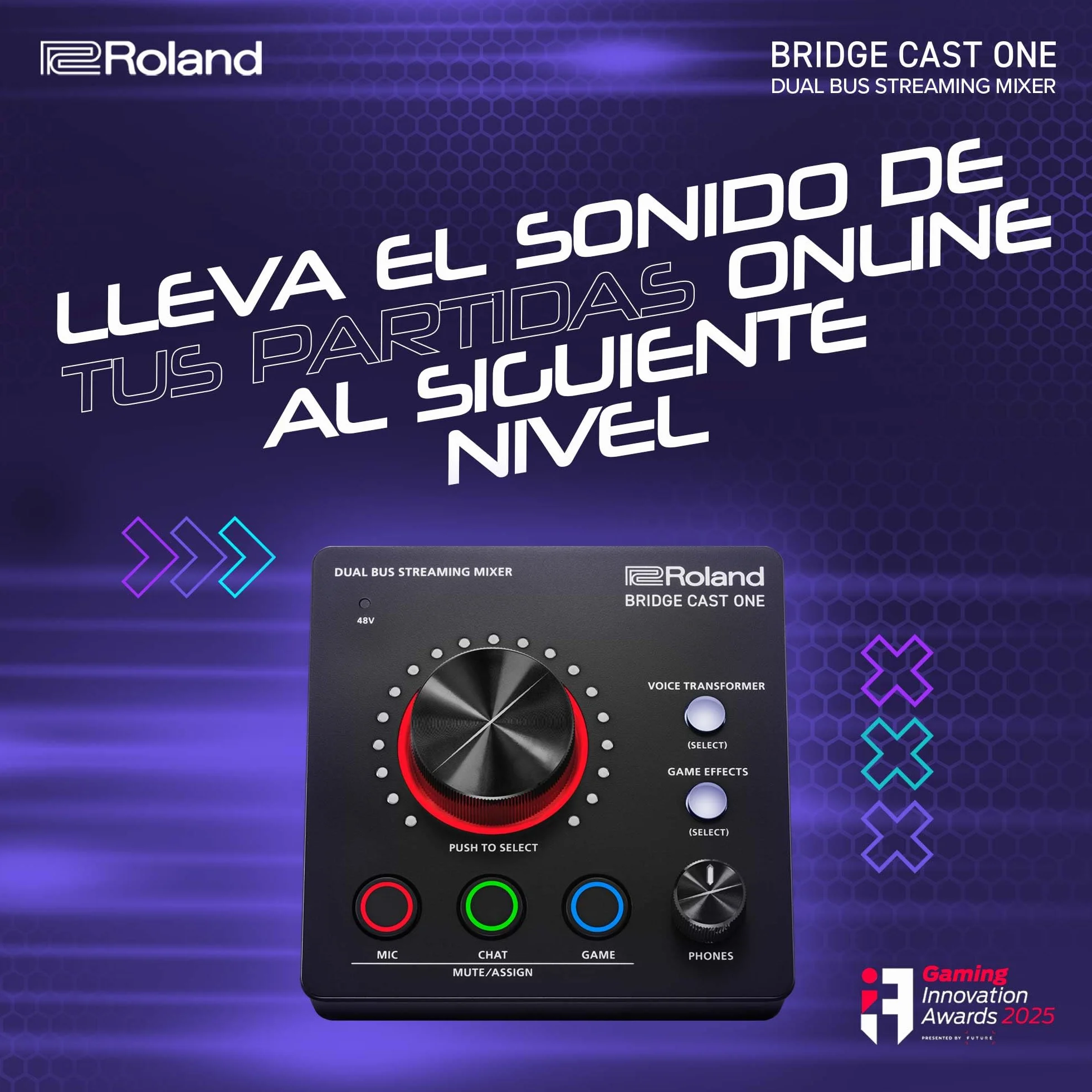 Roland Mezclador de doble bus para streaming BRIDGE CAST ONE | Compacto mezclador para streaming de audio | Para gamers online y creadores de contenido | DSP de hardware de 32 bits