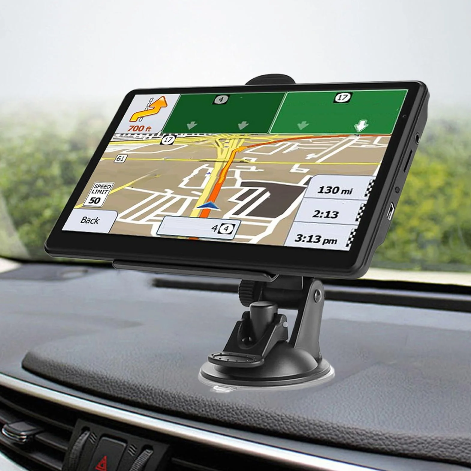 Navegador GPS para Coche,Navegación para Coche 7 Pulgadas (17.8 cm) | Pantalla Táctil con Mapas Inteligentes Dispositivo Portátil para Viajes Largos Carretera Camiones Autocaravanas