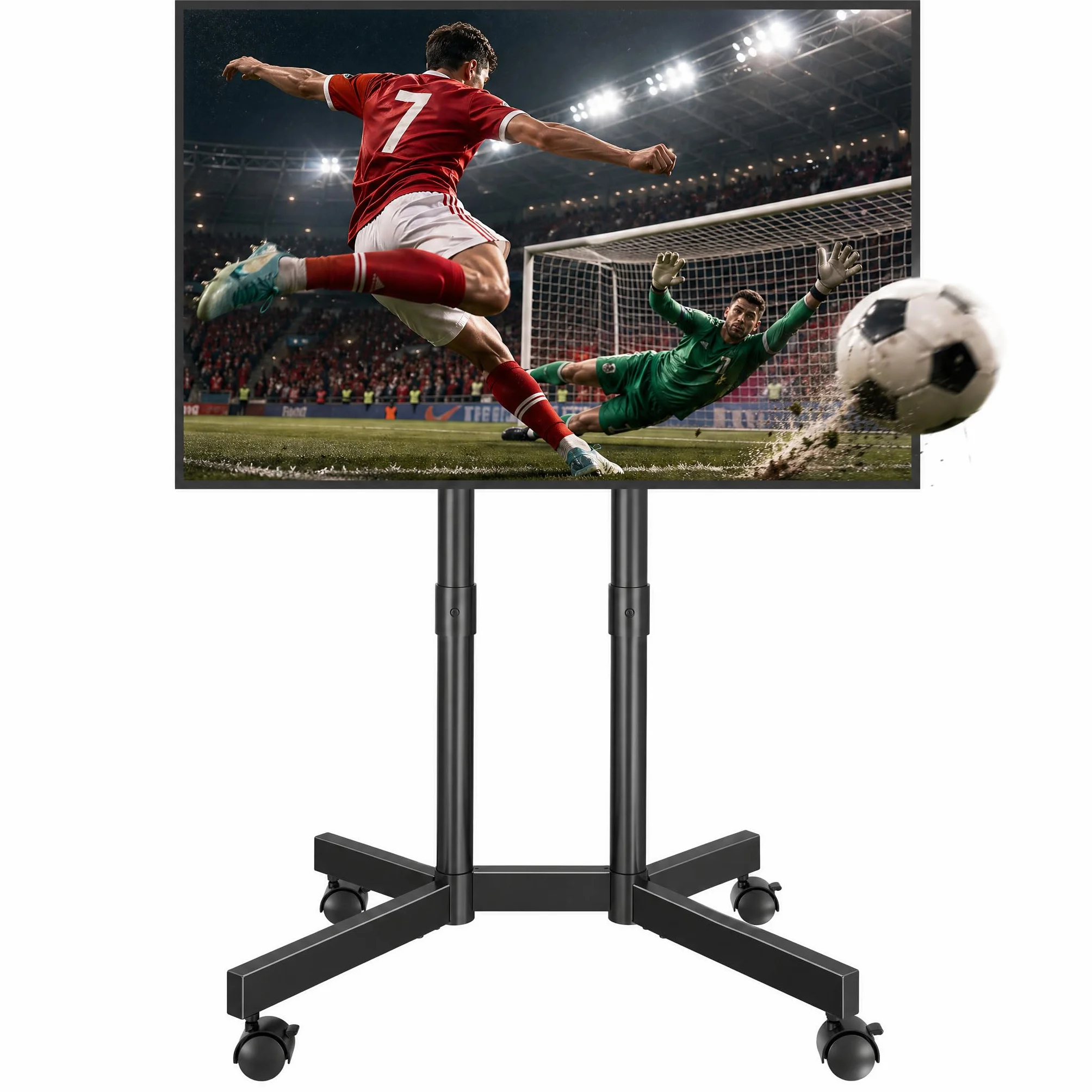BONTEC Soporte TV Ruedas 32-70 Pulgadas, Pie Ajustable hasta 50 kg, VESA 400x400 mm