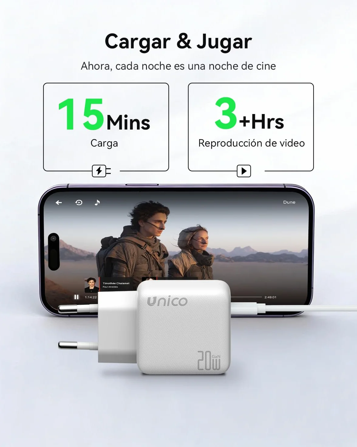 Cargador Carga Rapida para iPhone 14/14 Pro/14 Pro Max/14 Plus 13 12 11 SE XR X XS 8, 20W USB C Carregador Enchufe Rapido