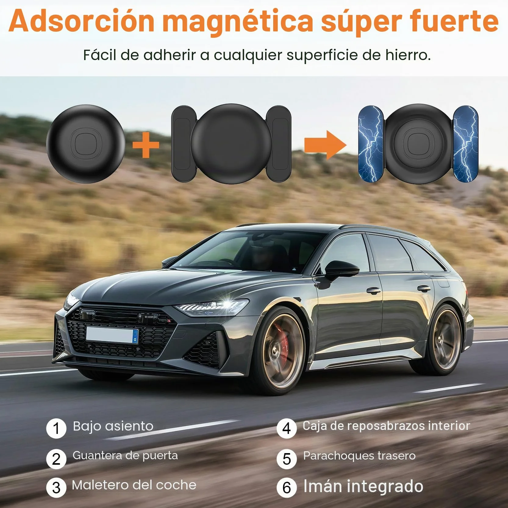 GPS Coche Localizador,Localizador GPS para Coche sin Suscripción,Localizadores Bluetooth Compatible con iOS y Android,Funda Protectora con Llavero y Silicona Magnética Tracker para Auto,Moto,Bicicleta