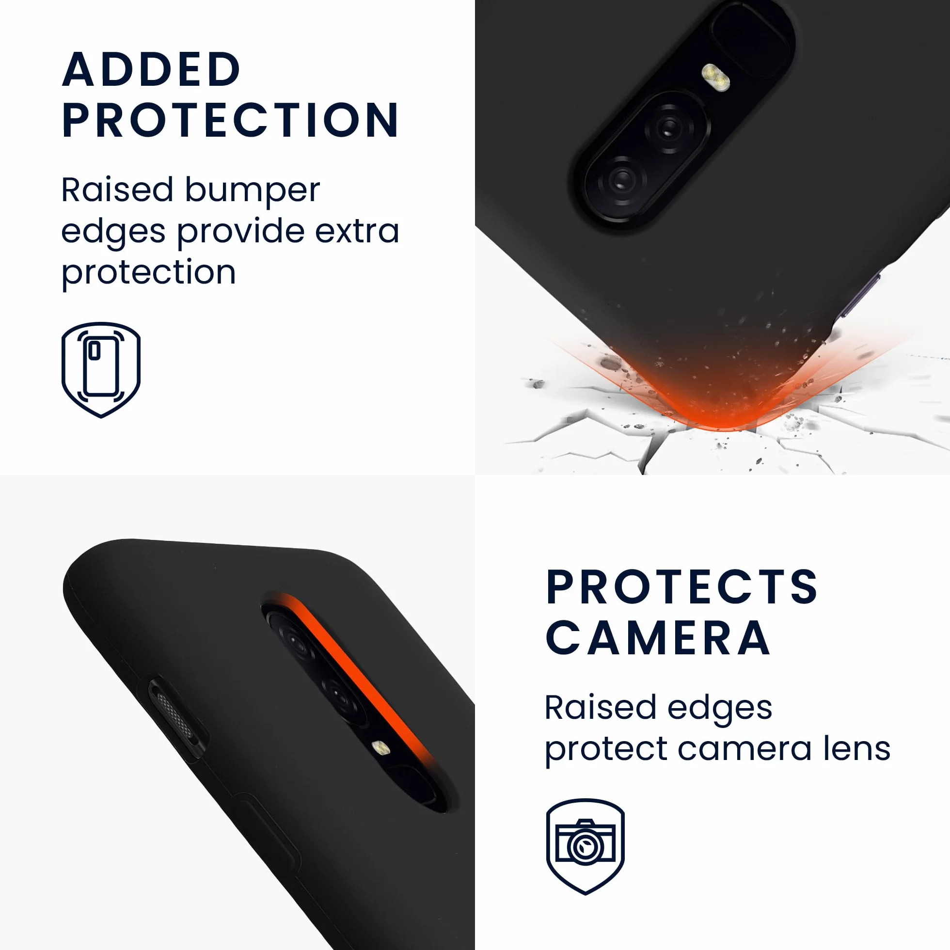 kwmobile Carcasa Compatible con OnePlus 6 Funda - Case TPU y Silicona antigolpes - Negro Mate