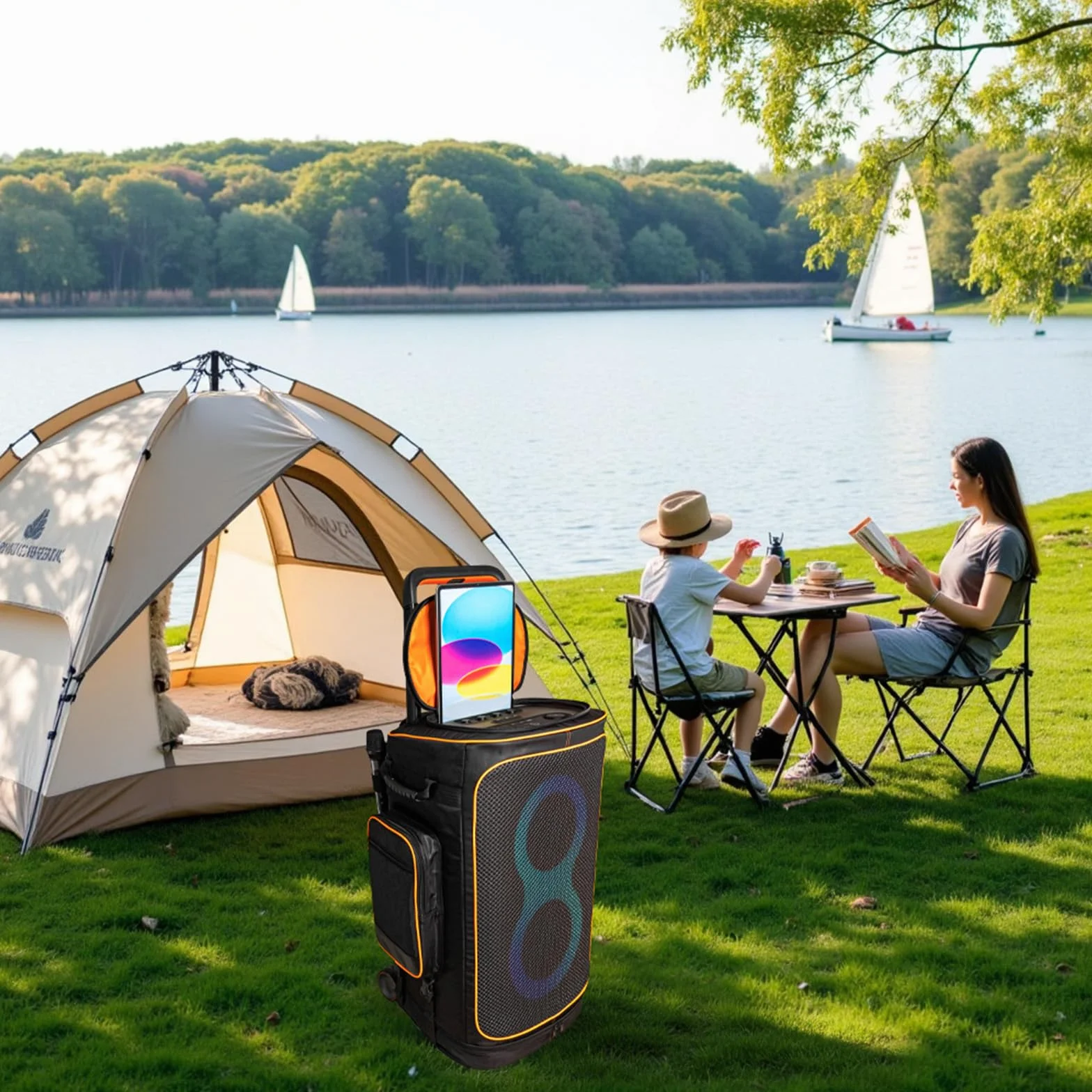 Bolsa de carro para JBL PartyBox 520 - Funda protectora con ruedas y asas, almacenamiento portátil para altavoces y accesorios, bolsa de viaje duradera para DJs, fiestas al aire libre y