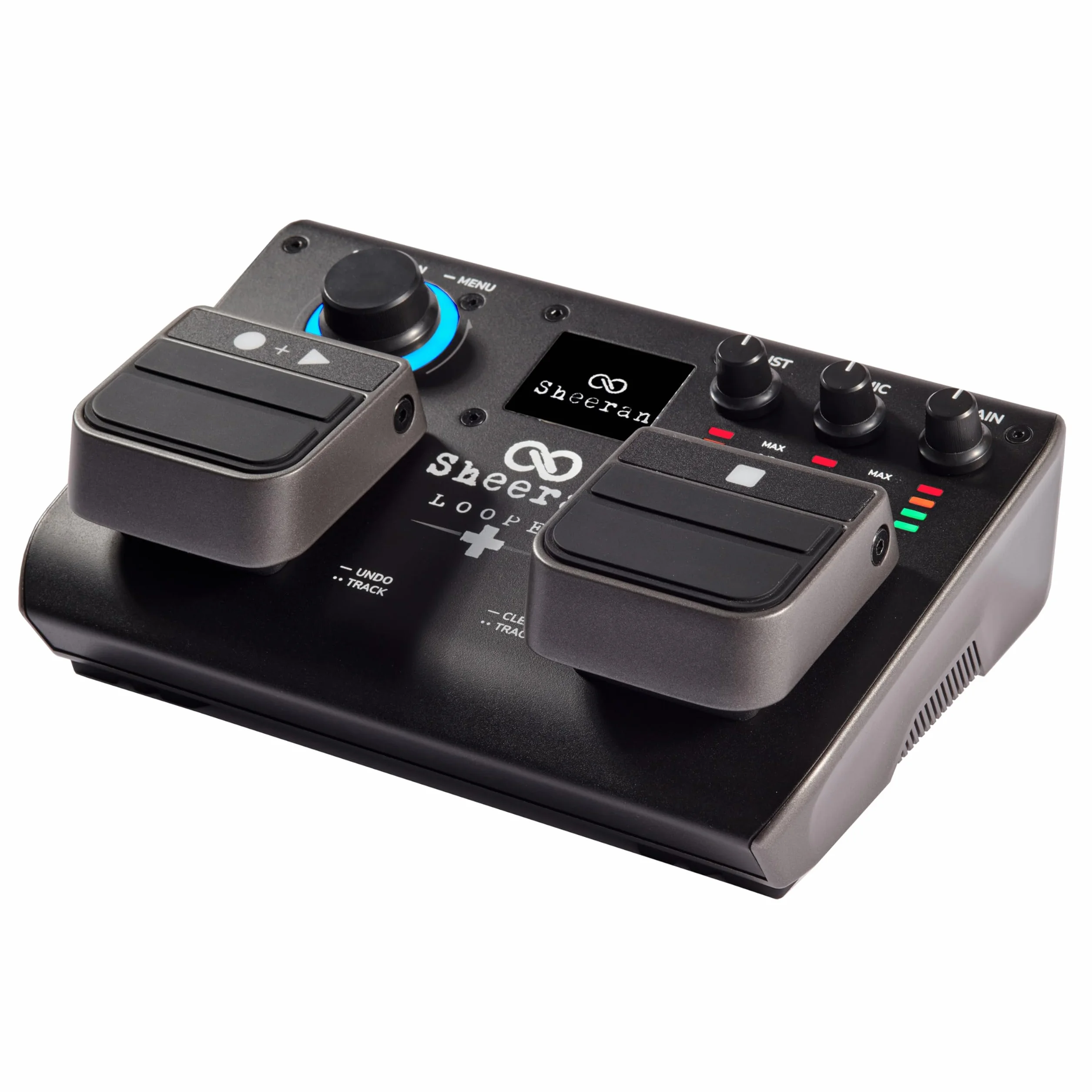 SHEERAN LOOPER + Pedal de Dos Pistas para Guitarra, Bajo, Teclado o Voces. Capacidad para 128 Loops, 4 Modos Looping, Display e Interfaz de Audio