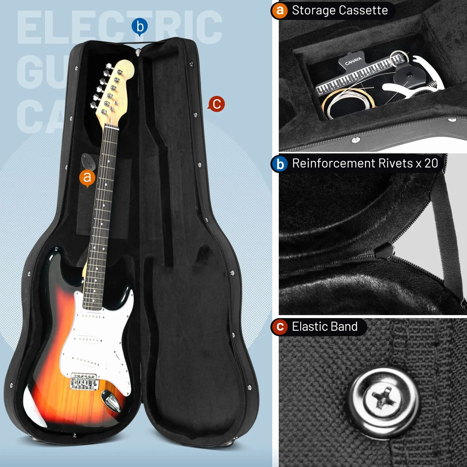 CAHAYA Estuche Rígido Gig Bag 39 Pulgadas Acolchado Blando, CY0300
