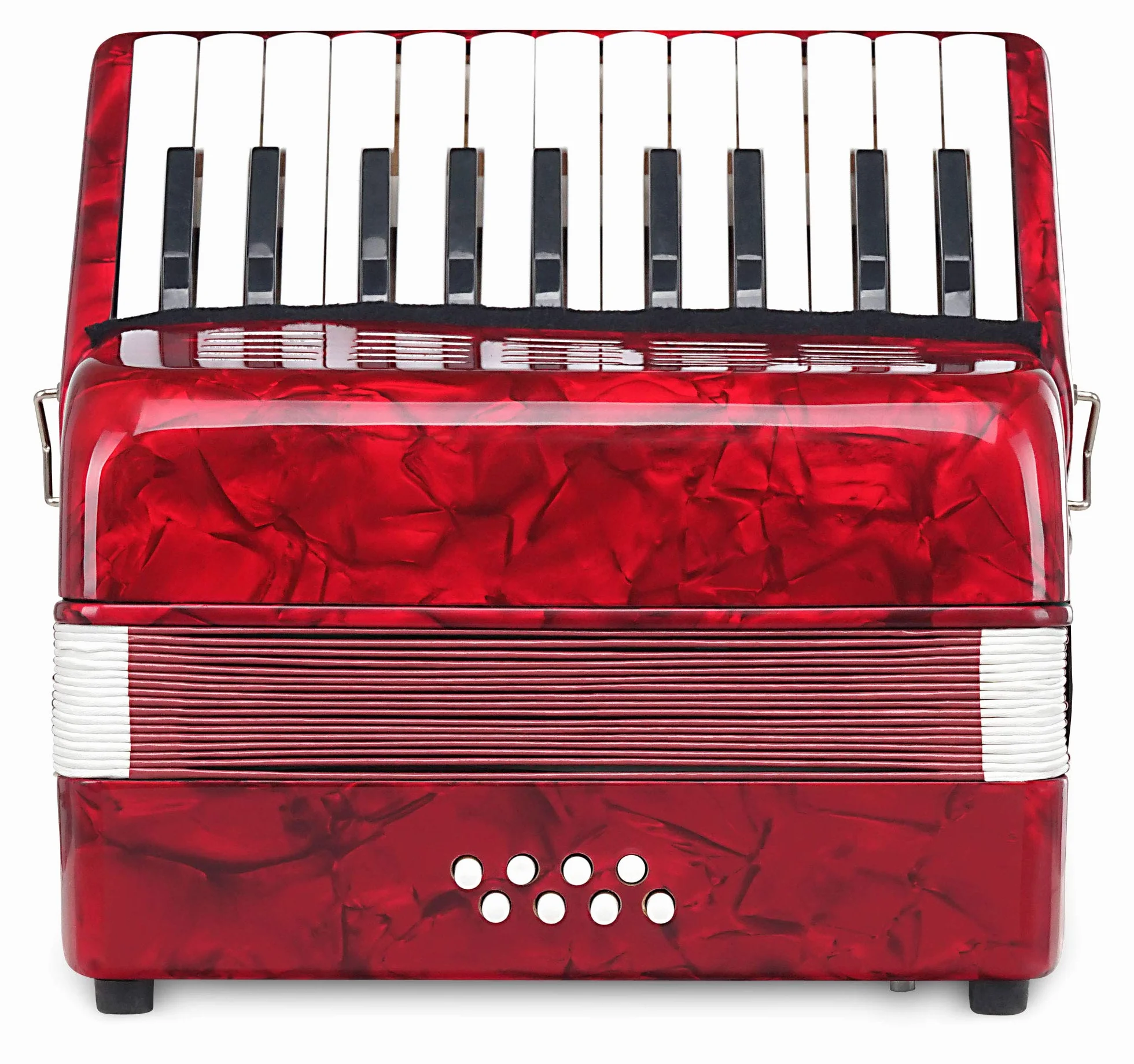 Acordeón Classic Cantabile Secondo Junior 8 Bajos (22 Teclas de Agudos, 8 Teclas de Bajos, incl. correa y funda) rojo