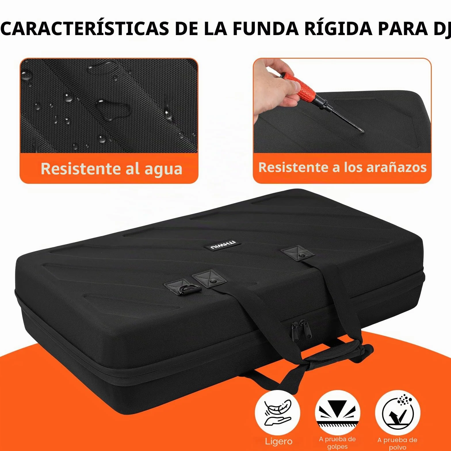 OUUTMEE DJ Bolso rígido de transporte, estuche para controlador DJ para Pioneer DDJ, bolsa de almacenamiento para viajes, Black, DDJ-1000/1000SRT