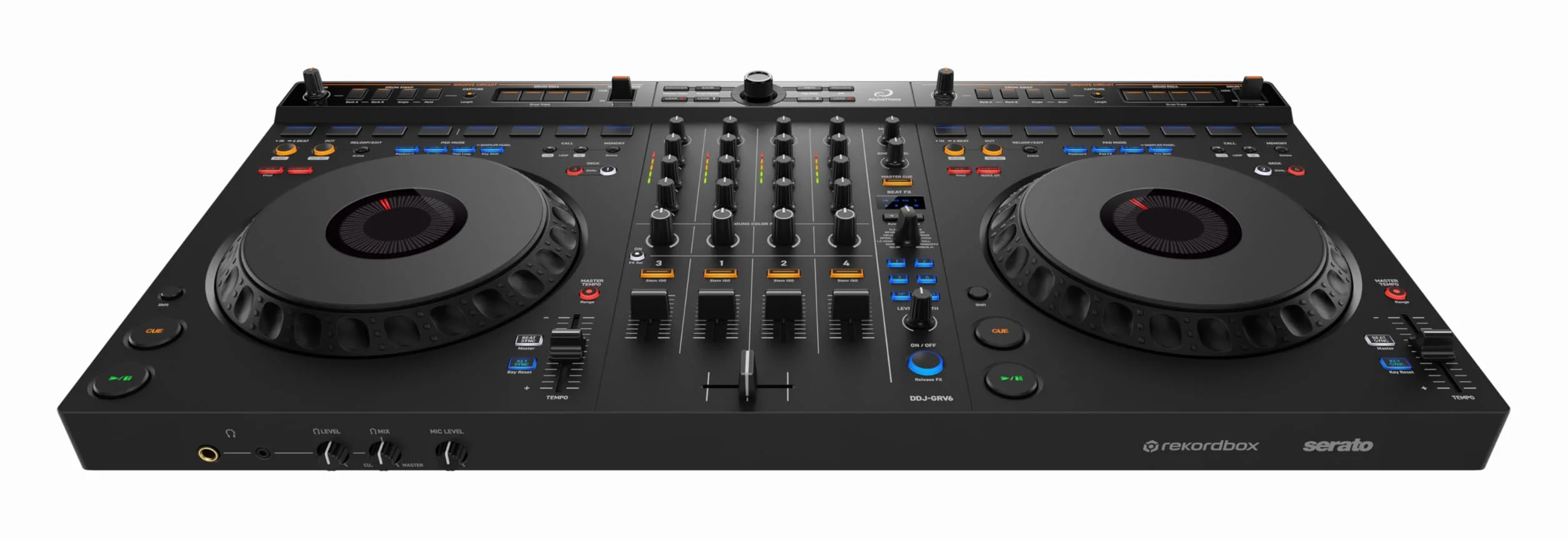 AlphaTheta DDJ-GRV6 Controladora DJ de 4 Canales Compatible con Rekordbox y Serato DJ Pro