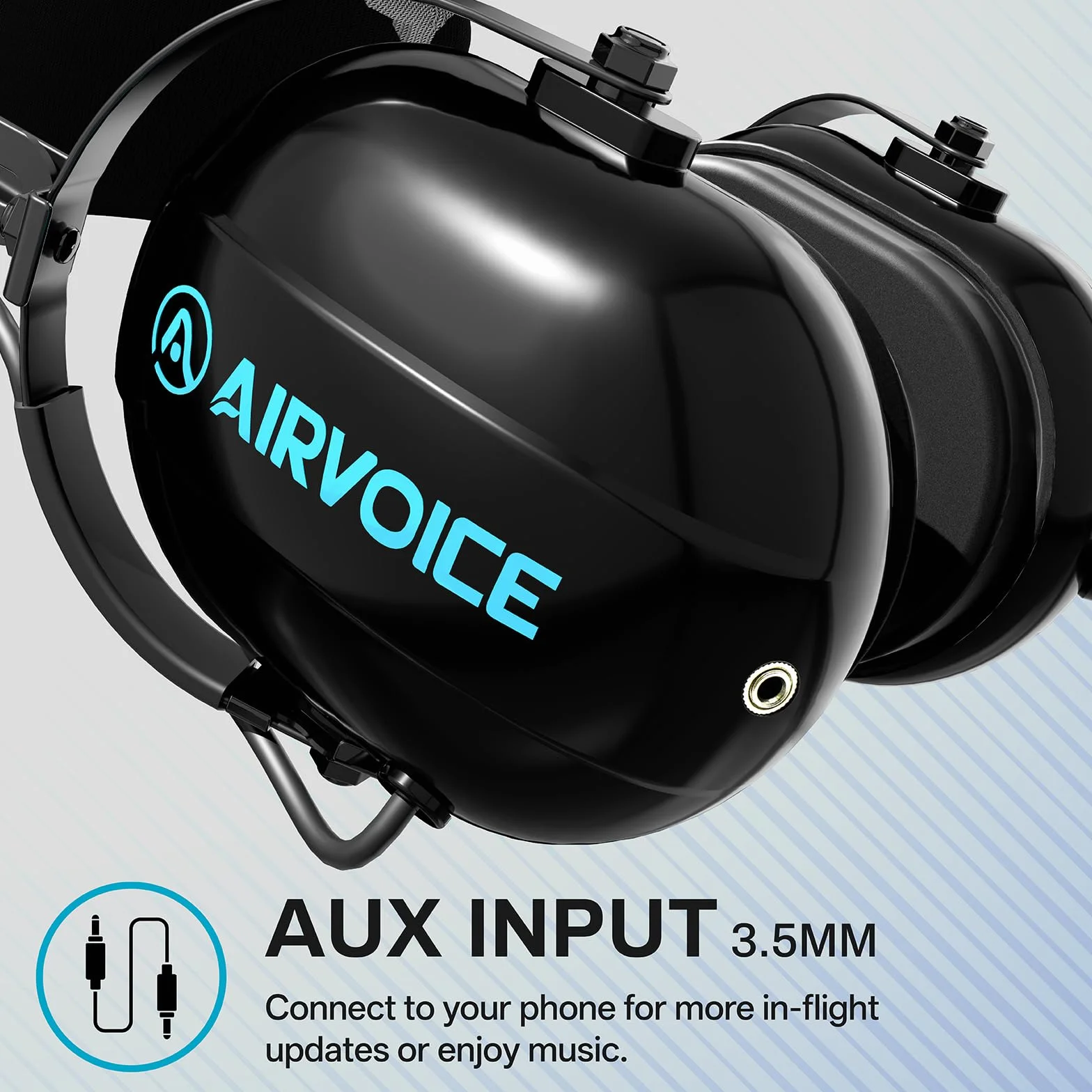 AIRVOICE Auriculares de aviación para Pilotos con cancelación pasiva de Ruido PNR