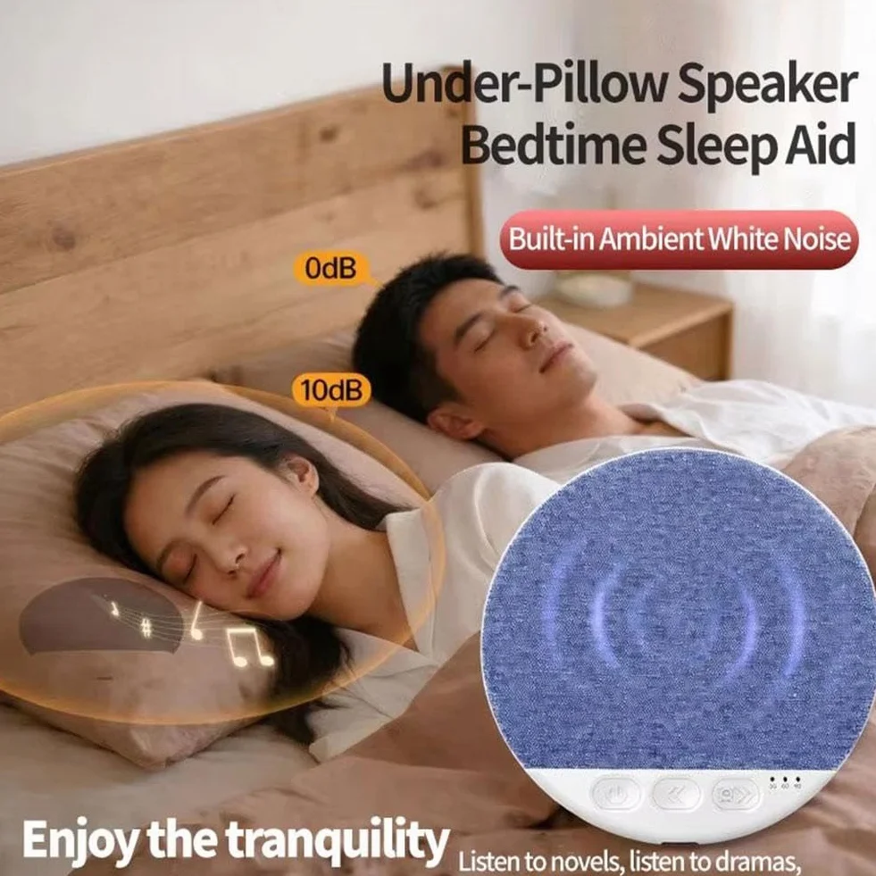 Altavoz inalámbrico para dormir debajo de la almohada, ruido blanco, temporizador