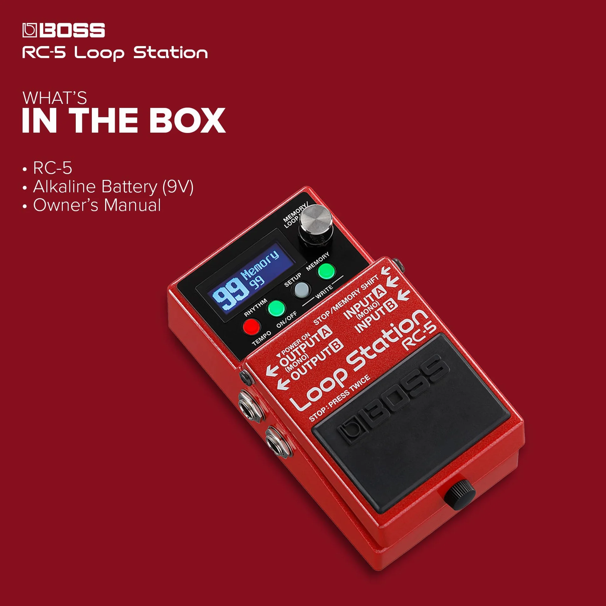 Boss RC-5 Loop Station - Pedal compacto para grabadora de frases