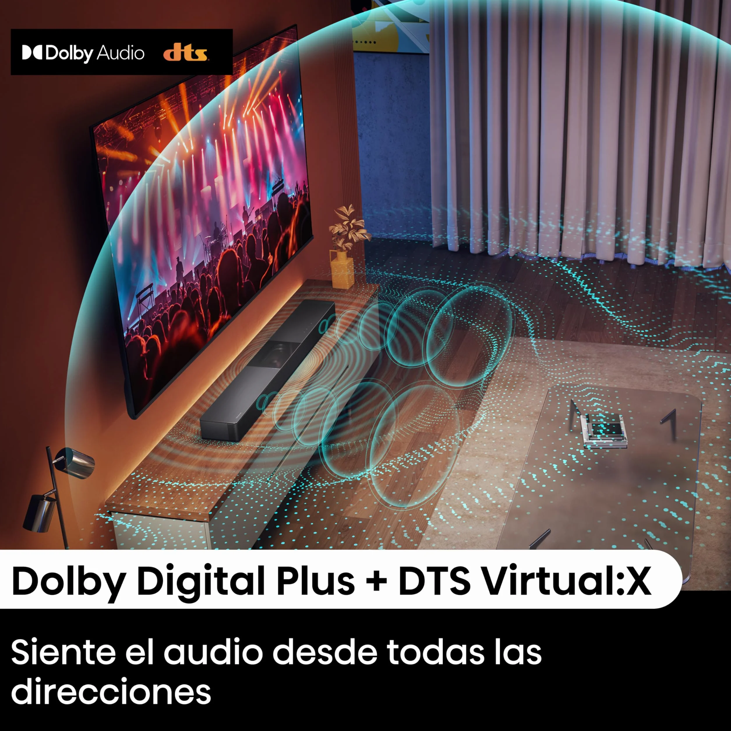 Hisense HS2000 Barra de Sonido 2.1 240W Subwoofer Incorporado Dolby Digital Plus DTS Virtual:X