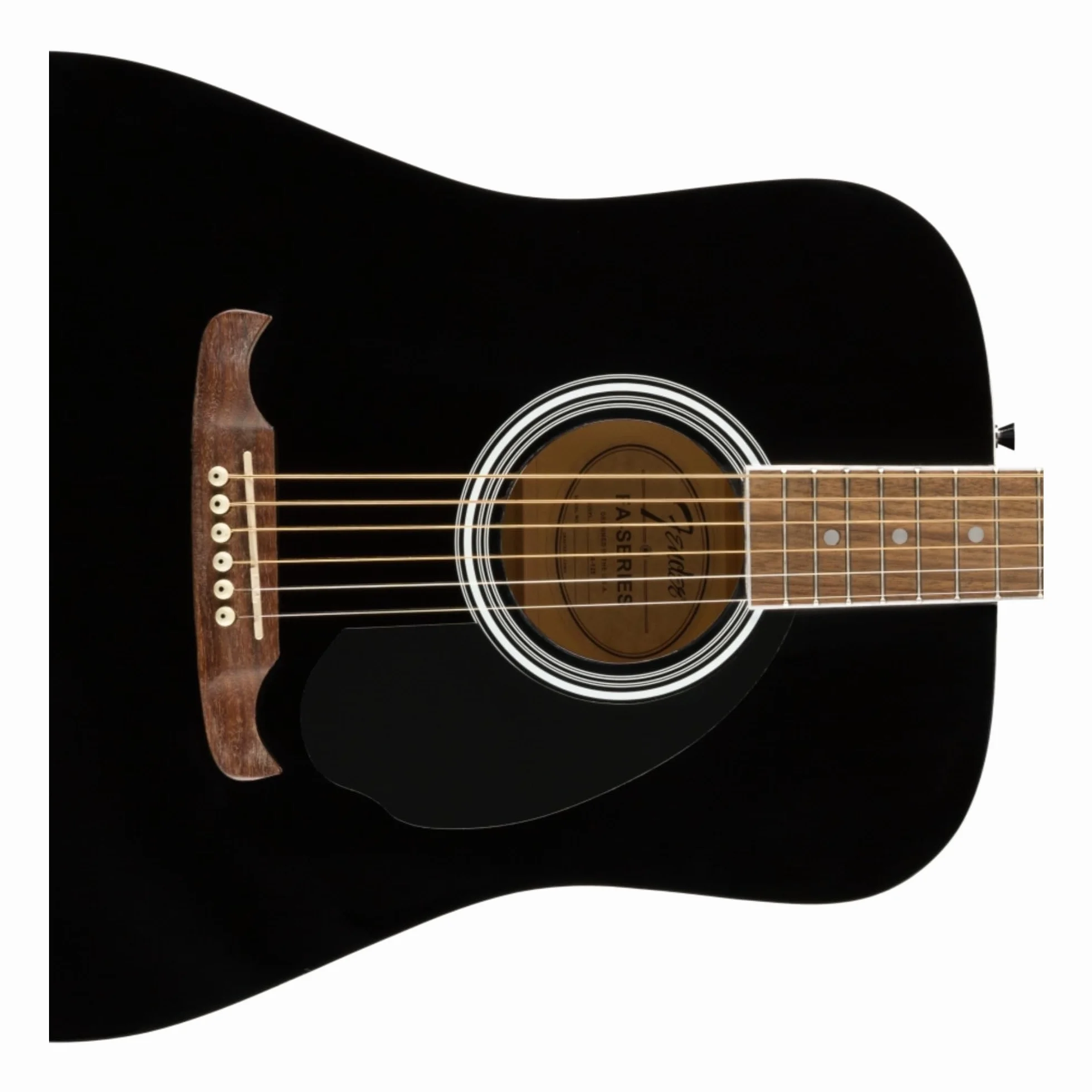 Fender FA-125 Dreadnought Guitarra Acústica, Diapasón de Nogal, Negro, con Estuche de Transporte