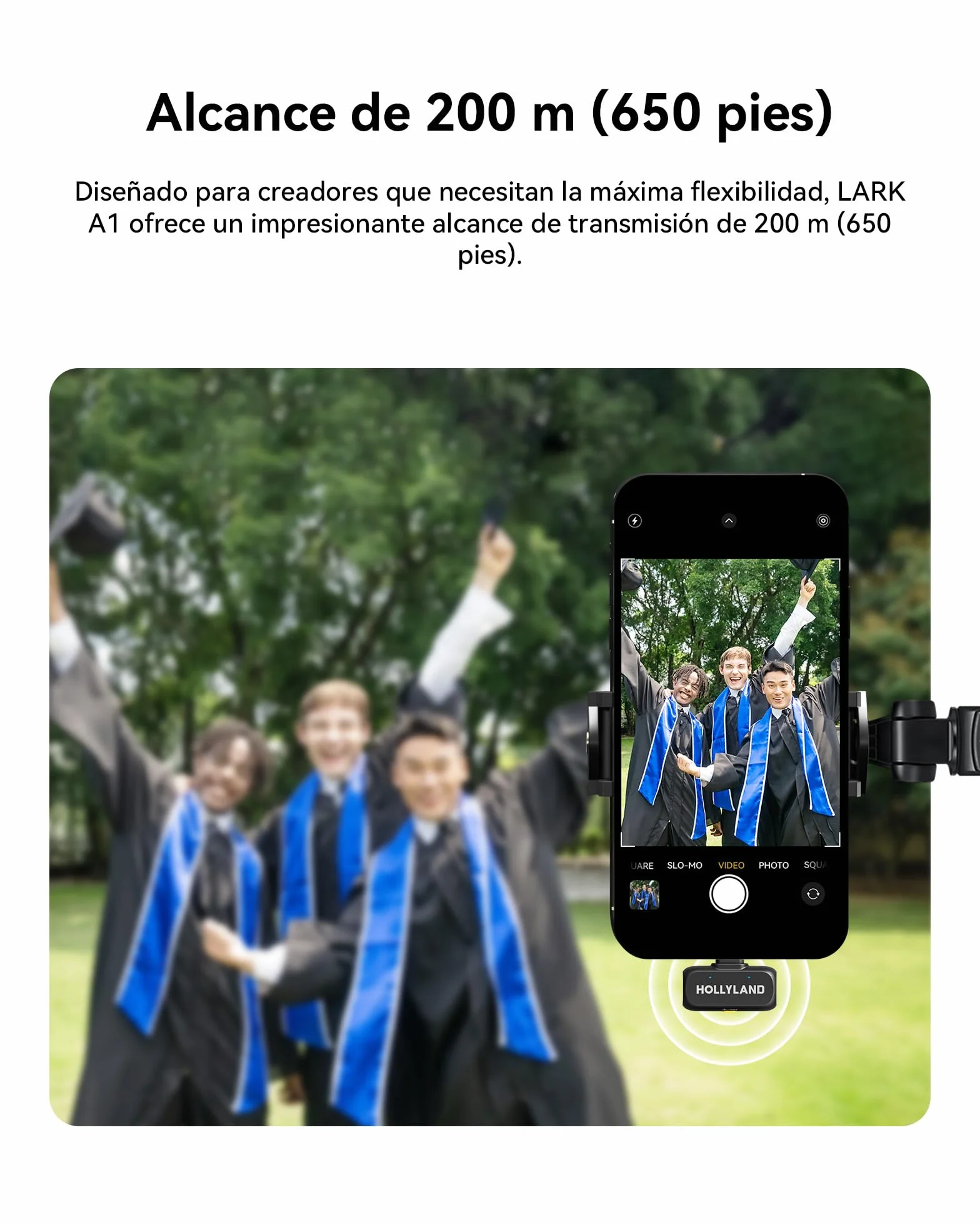 Hollyland Lark A1 Duo - Mini micrófono inalámbrico para iPhone 15/16 y Android (2 TX + USB-C RX + Estuche de Carga), micrófono magnético para Youtube, TikTok, podcasts y entrevistas (Negro)