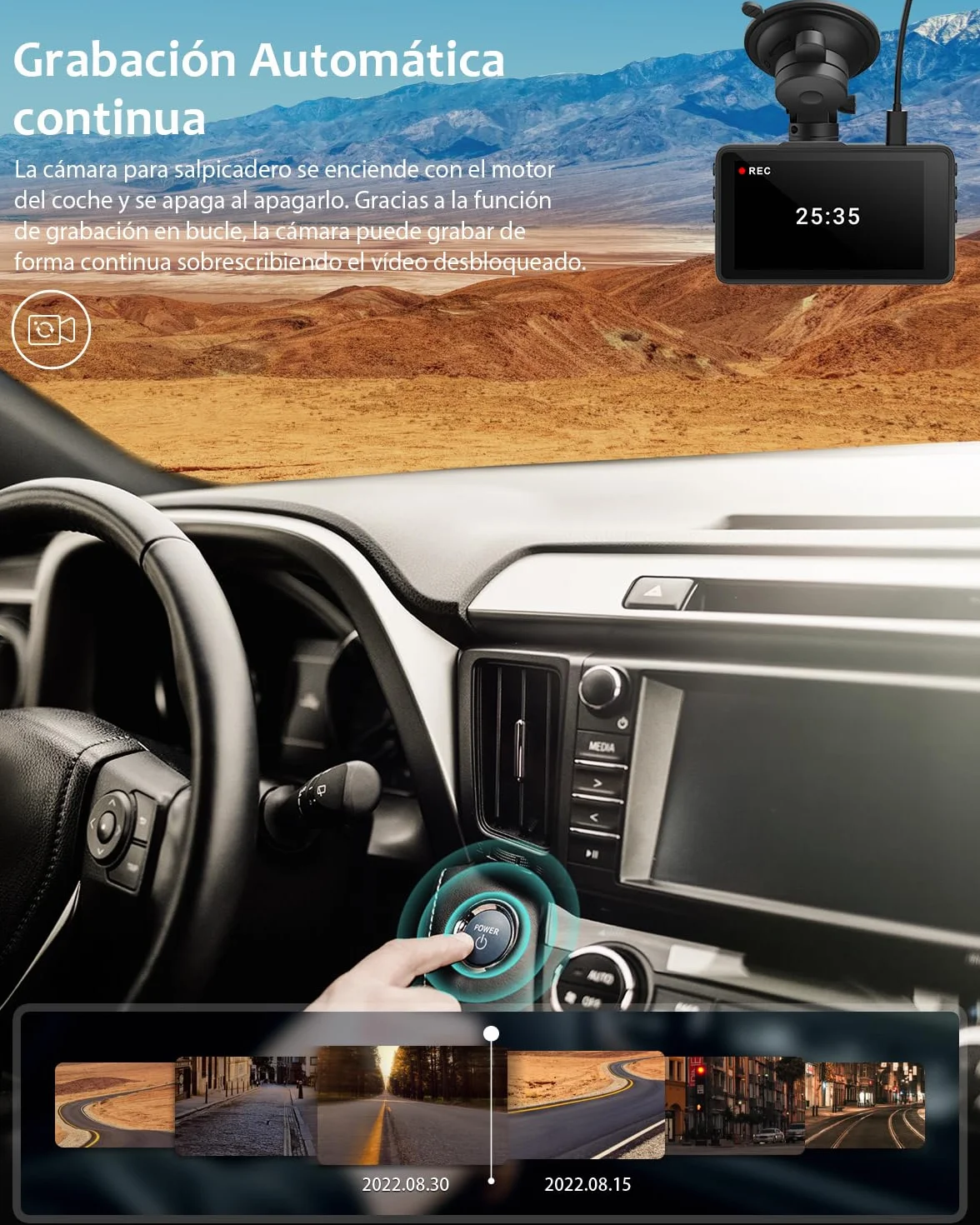 iZEEKER 2.5K Dashcam, Dash CAM Coche 1440P con Tarjeta SD de 32 GB, Camara Coche Grabadora, Pantalla IPS de 3", Visión Nocturna, WDR, Gran 170°, Grabación en Bucle, Sensor G, Modo de Aparcamiento 24H