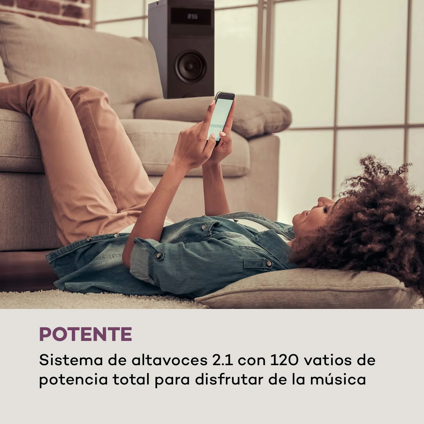 AUNA Karaboom 100 - Sistema de Altavoces 2.1, Altavoz de Torre, Altavoz 2.1, Altavoz Vertical, 120 W, Bluetooth, Puerto USB 2 en 1, MP3, Entrada AUX, Soporte para Tablet, Antracita