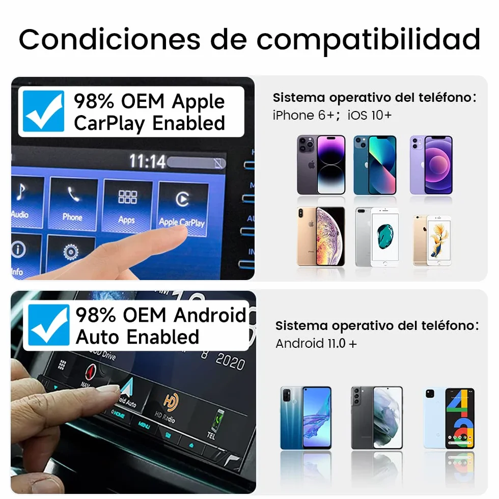 Carlinkit 2026 New Upgrade 5.0 2Air Adaptador ，Bring Wireless CarPlay/Android Auto，Plug-and-Play ，Senseless connectivity