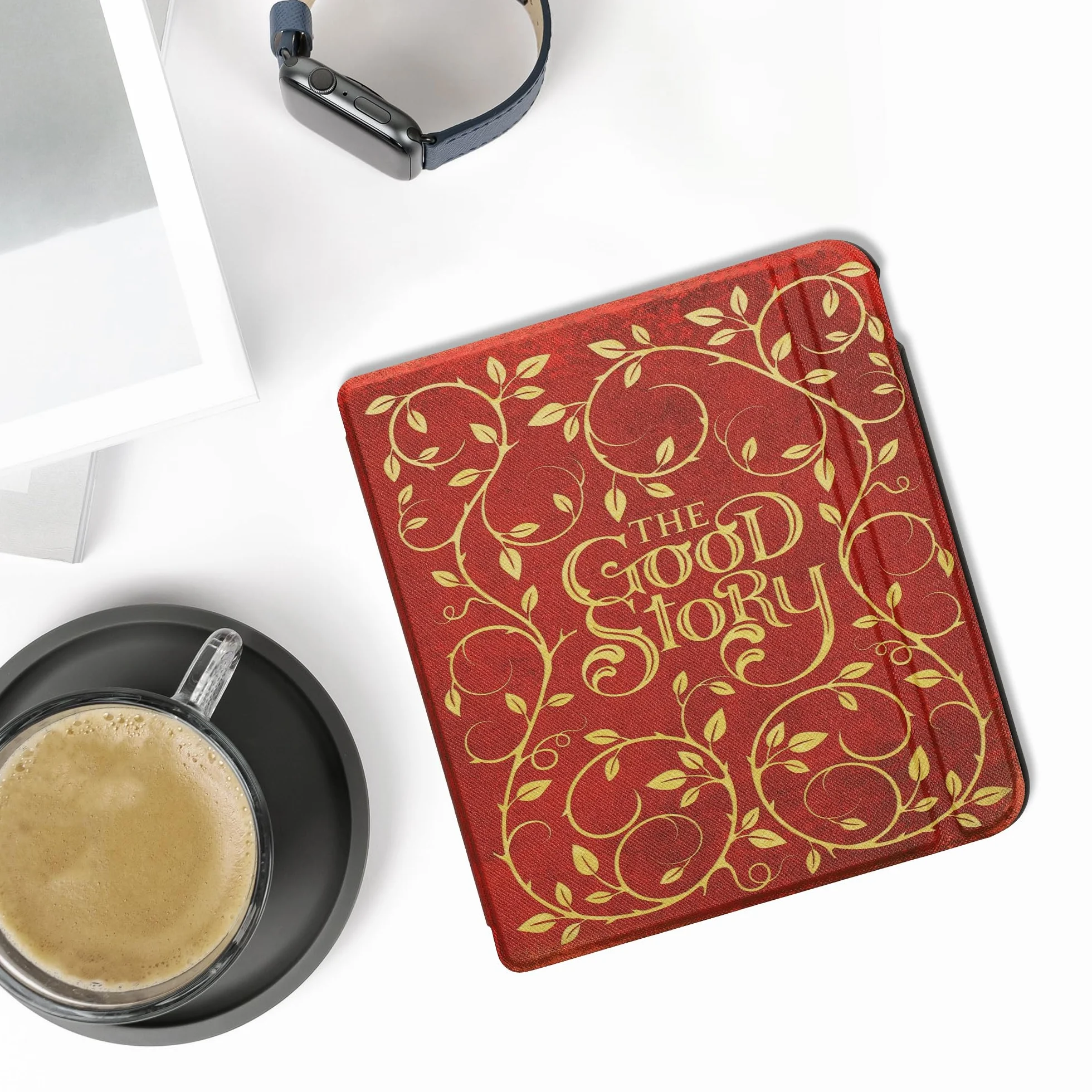 kwmobile Carcasa Compatible con Kobo Libra Colour Funda - Funda con Tapa y Cierre magnético de Cuero sintético - Érase una Vez