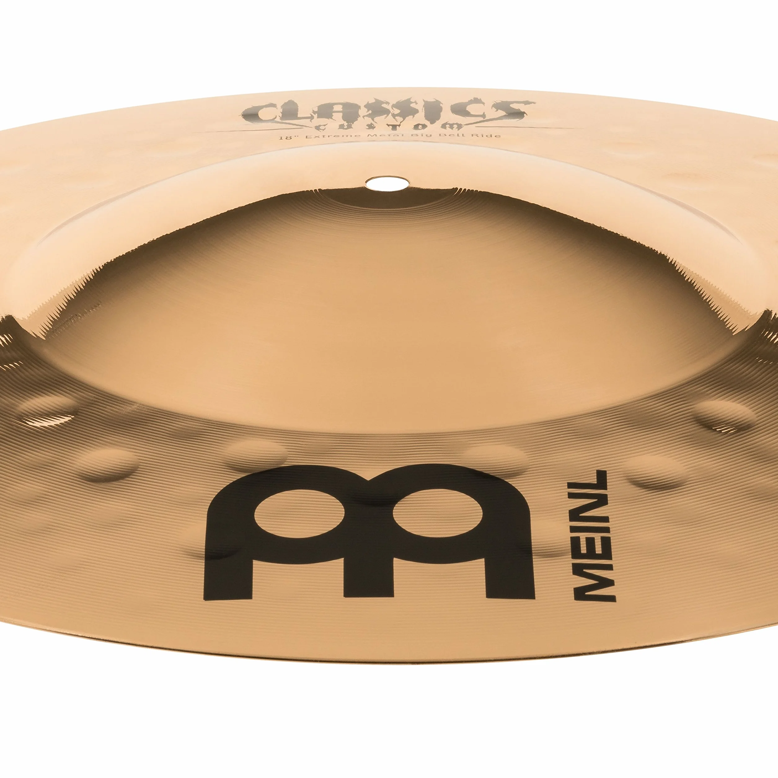 Meinl Cymbals Classics Custom Extreme Metal Plato Big Bell Ride de 18 pulgadas (45,72cm) Platillos de Batería - Bronce B12, Acabado Brillante (CC18EMBBR-B)