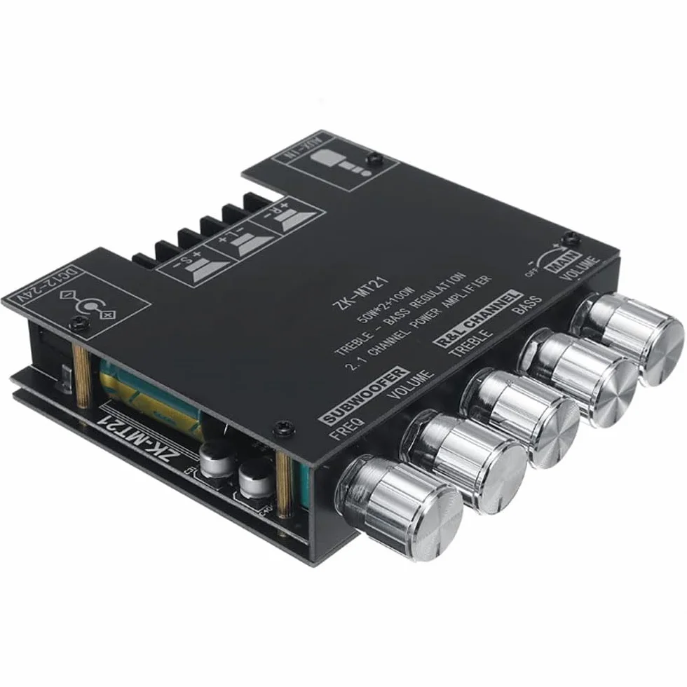 WANGCL Módulo amplificador de audio ZK-MT21 2.1 canales Bluetooth Digital Power Amplifier Board