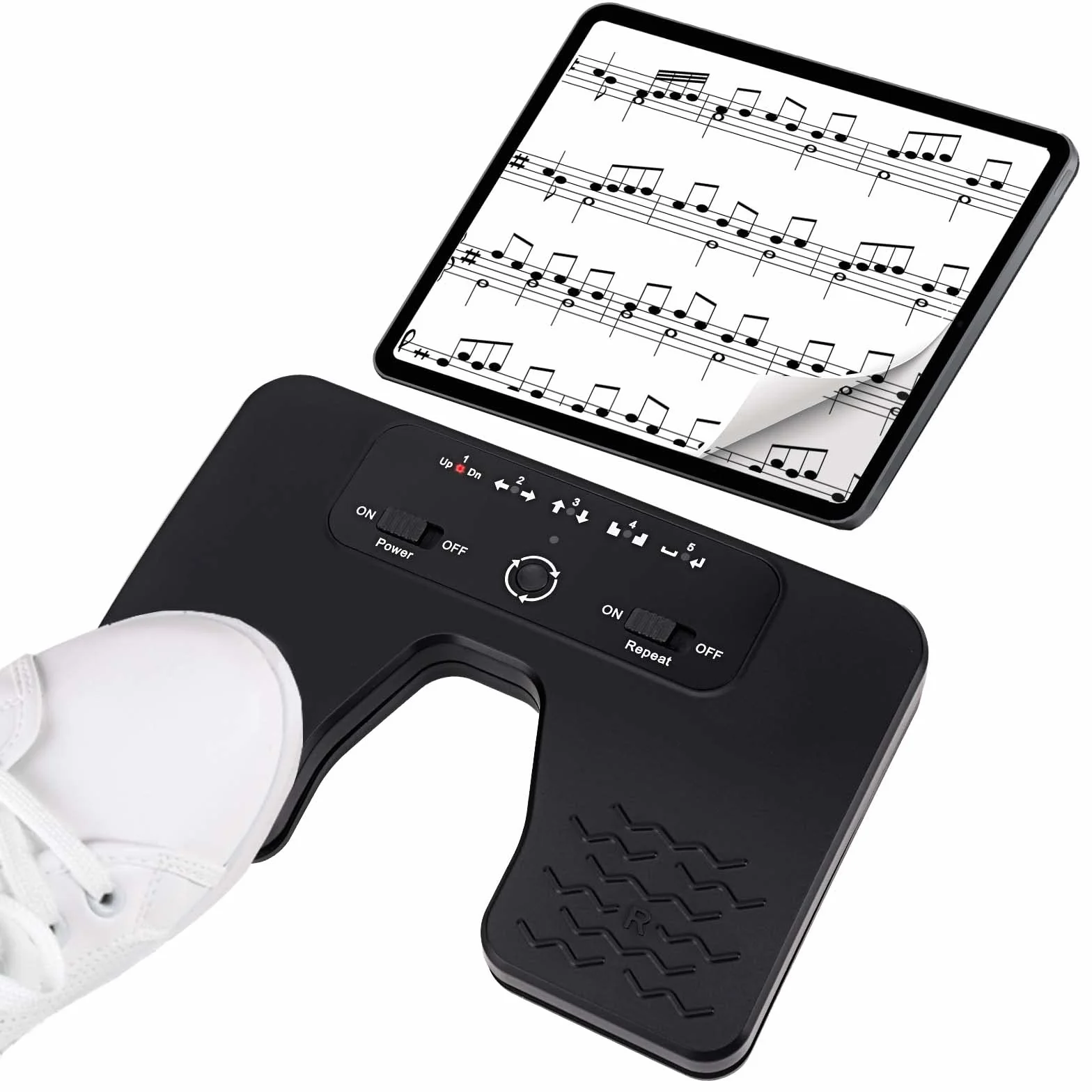 Bluetooth Page Turner Pedal Teléfonos inteligentes y tabletas Recargable Pedales musicales (Classic)