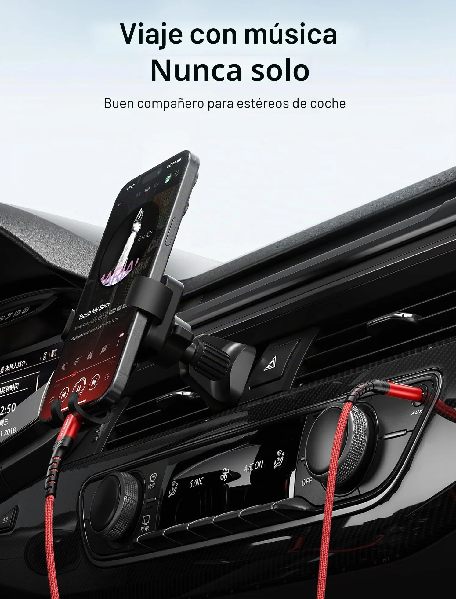 JSAUX Cable AUX USB C a Jack 3.5 mm, Adaptador Tipo C a 3.5 mm Macho, Audio Estéreo para Coche, Compatible con iPhone 17 Air/16/15 Pro MAX Plus, Galaxy S25 S24 S23 Ultra, Pixel 9, iPad Pro