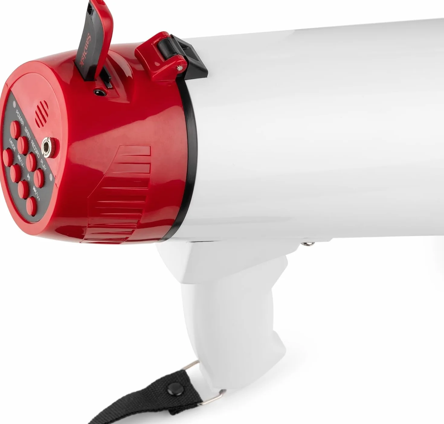 Vonyx MEG045 Megáfono Bluetooth de 45W, megáfono portátil con 1000m de Alcance, micrófono CB, Incluye función de grabación Digital, entradas USB/MicroSD/AUX, Sirena y batería Recargable