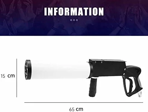Cañón LED de Fiesta, Pistola de CO2 criogénica de Mano, Barra de Club Nocturno, Efecto de Chorro de DJ, Colorido con Manguera de Gas, nebulizador, Pistola de Humo, Efecto de Escenario en Aerosol