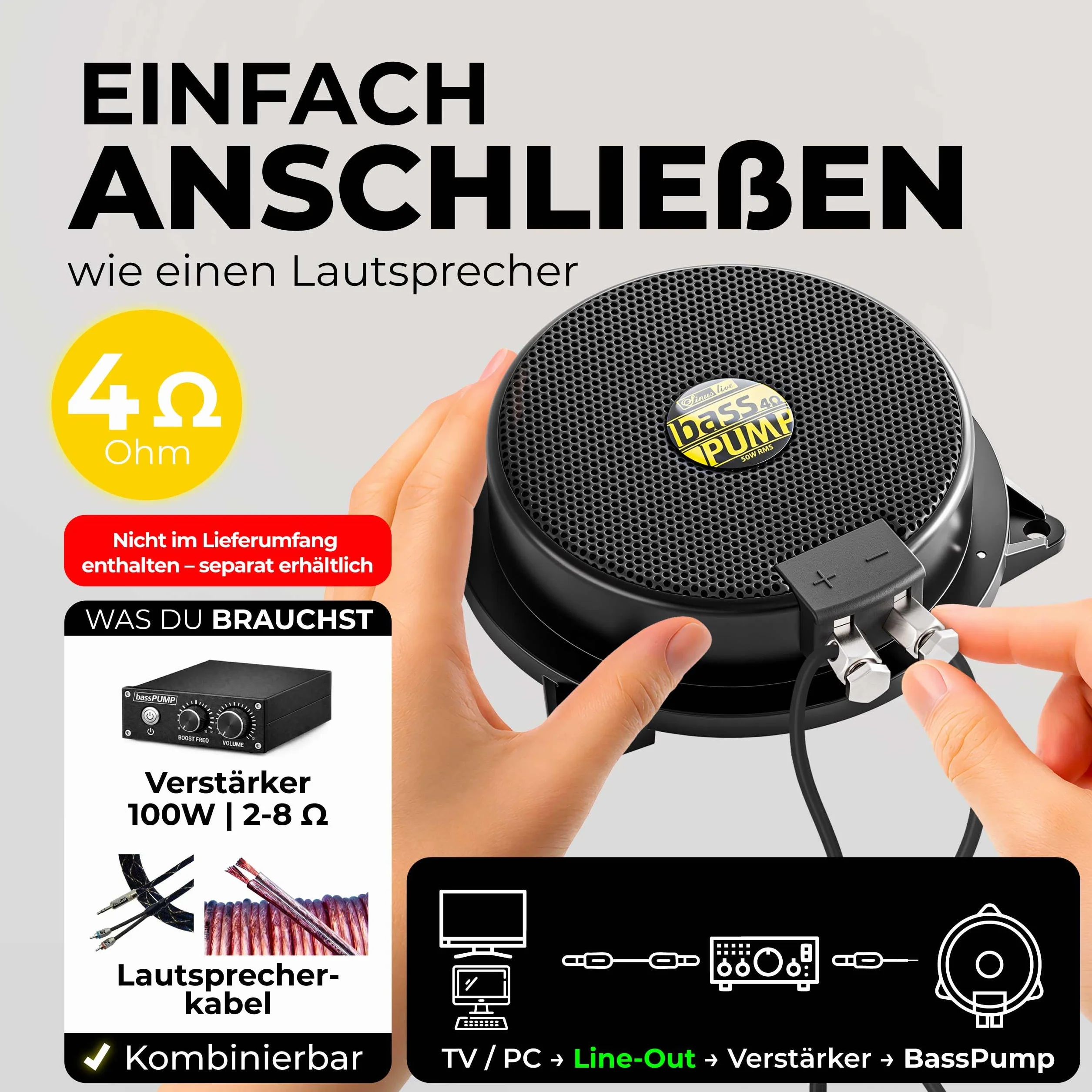 ProfiHiFi Sinuslive BassPUMP III 4 Ohm 130 x 50 mm
