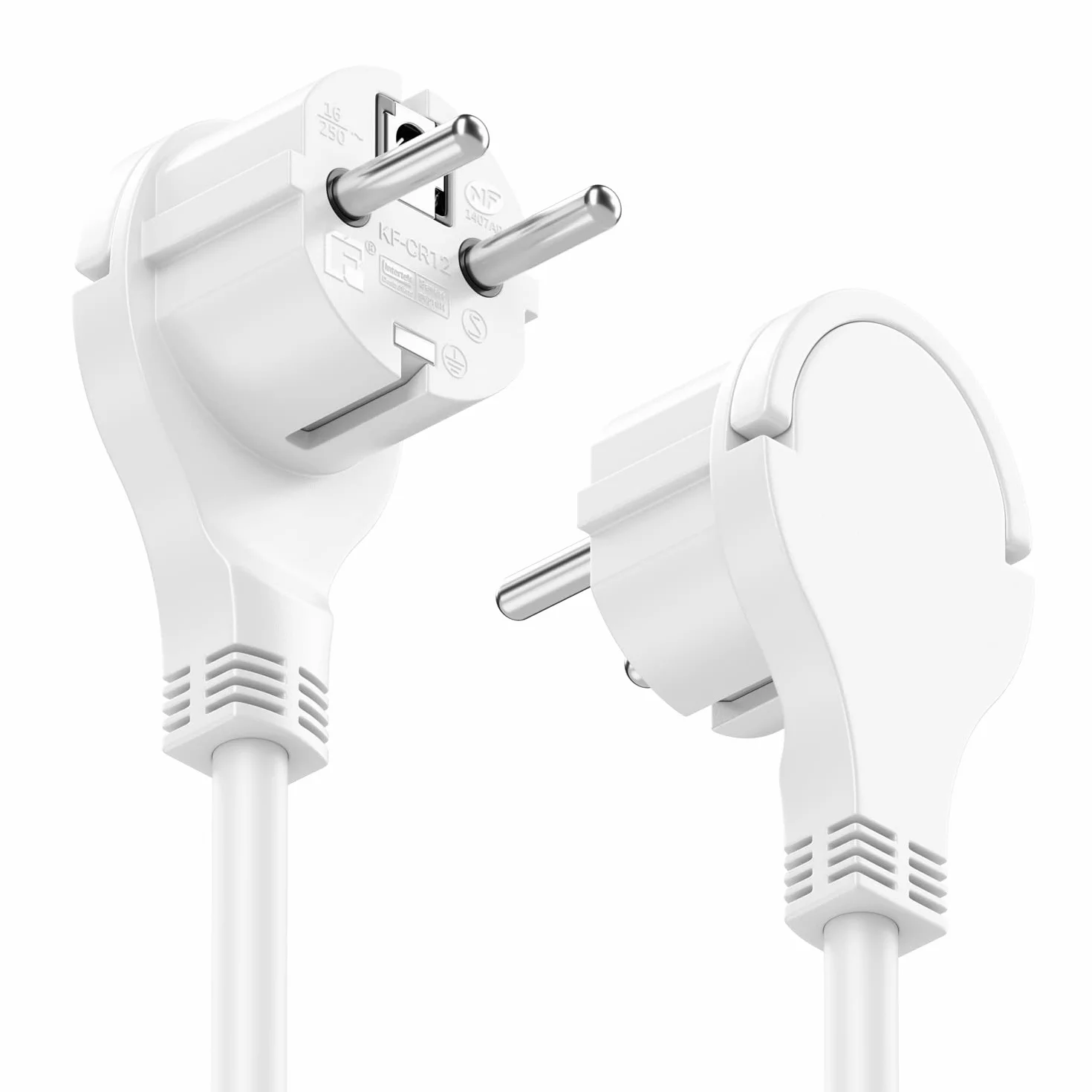 deleyCON 2m Cable Extensión Corriente 3680W Blanco