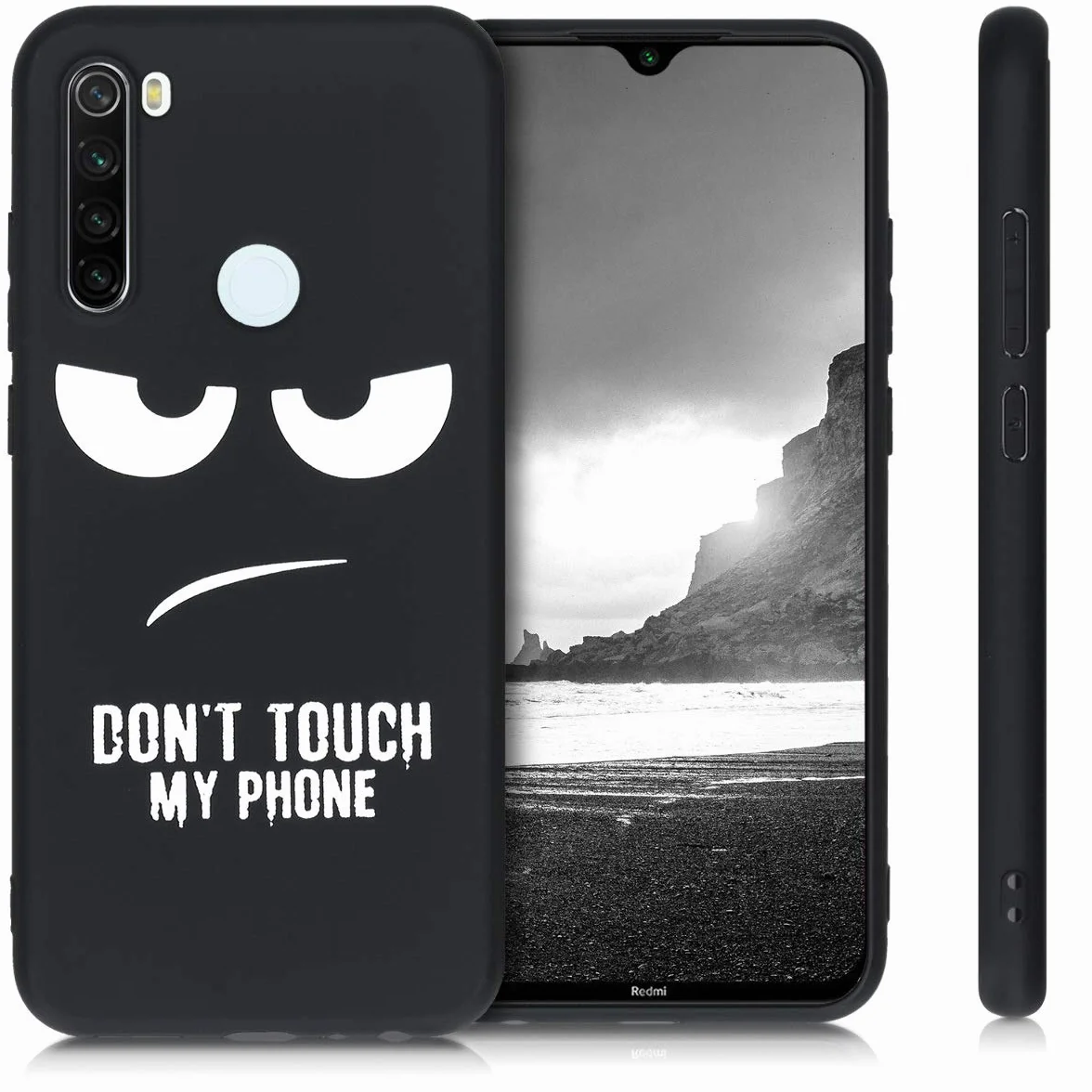 kwmobile Carcasa Compatible con Xiaomi Redmi Note 8T Funda Móvil TPU Blanco/Negro