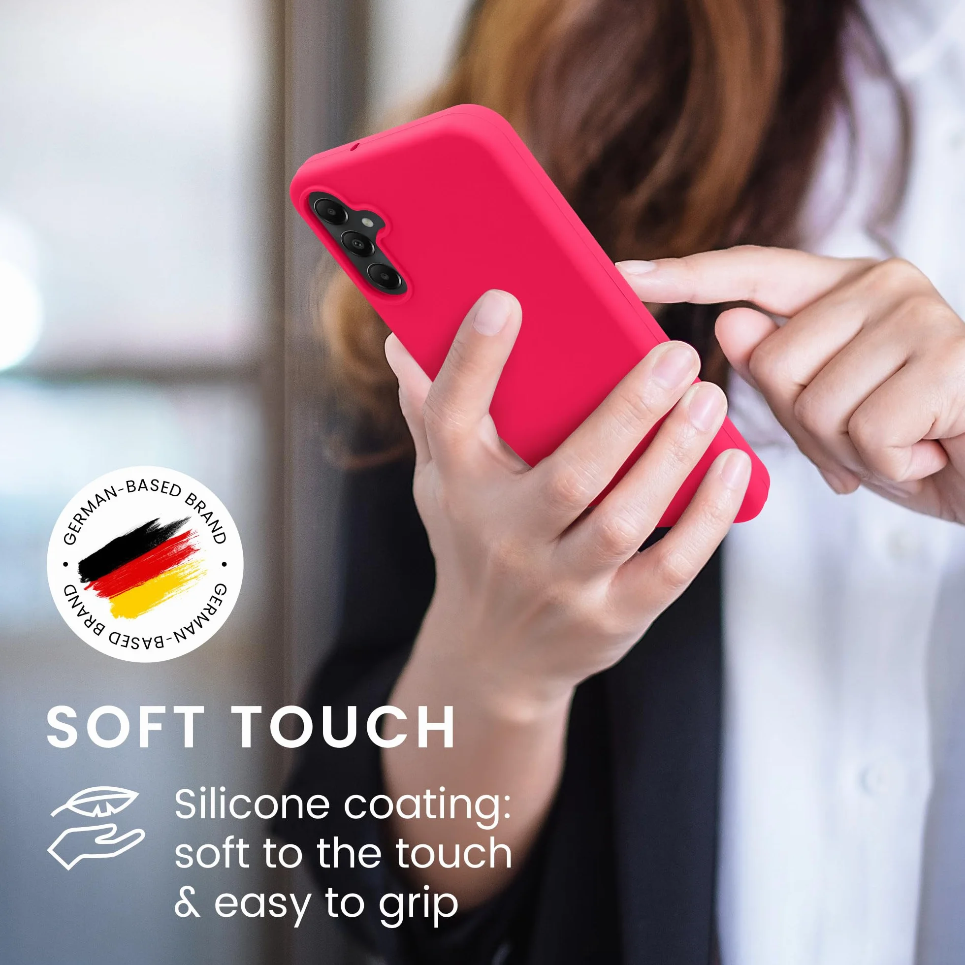 kwmobile Carcasa Compatible con Samsung Galaxy A05s Funda TPU Silicona Antigolpes Carga Inalámbrica Rosa Neón