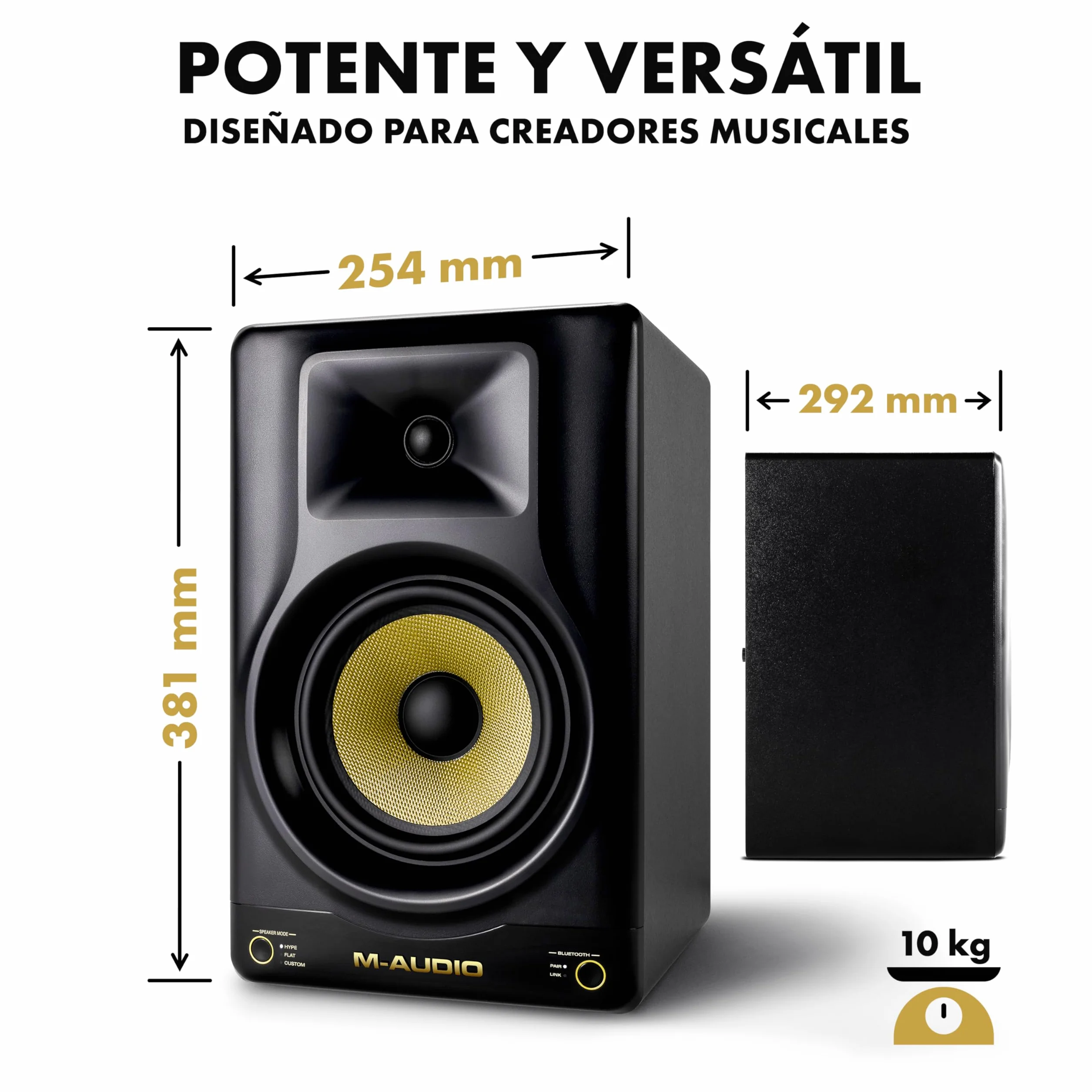 M-AUDIO Forty Eighty 8" 150W Altavoz Bluetooth Monitor de Estudio para producción y Mezcla con Crossover DSP de precisión, EQ, App de Control