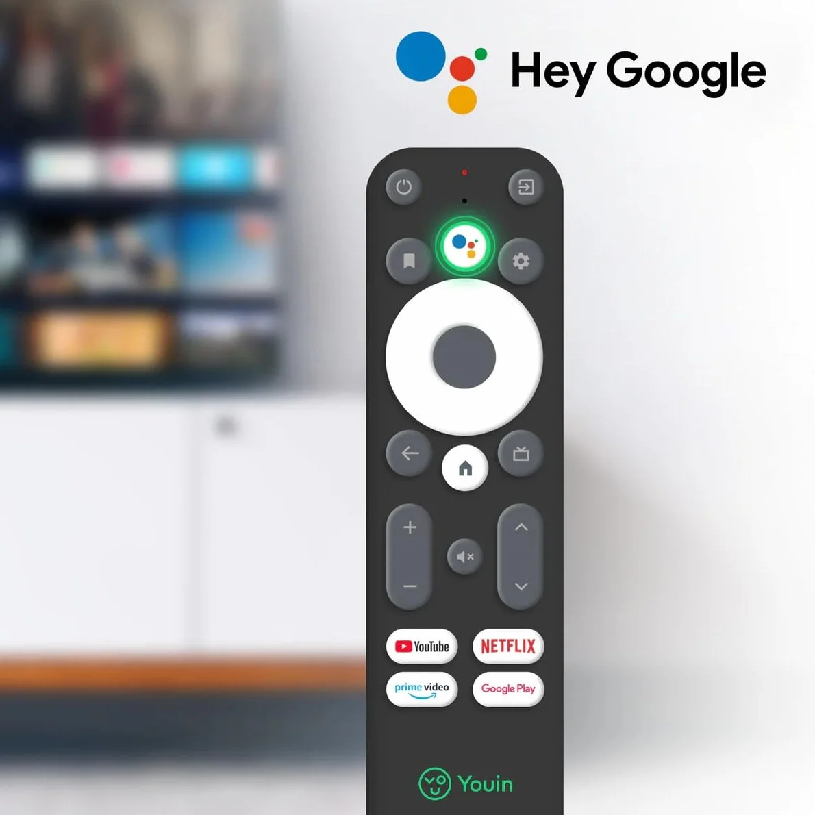 Youin EN1040K 4K UHD Smart TV z Android TV 12 Chromecast Google Assistant HDR 60fps H.265 WiFi Dual-Band Bluetooth USB HDMI Ethernet