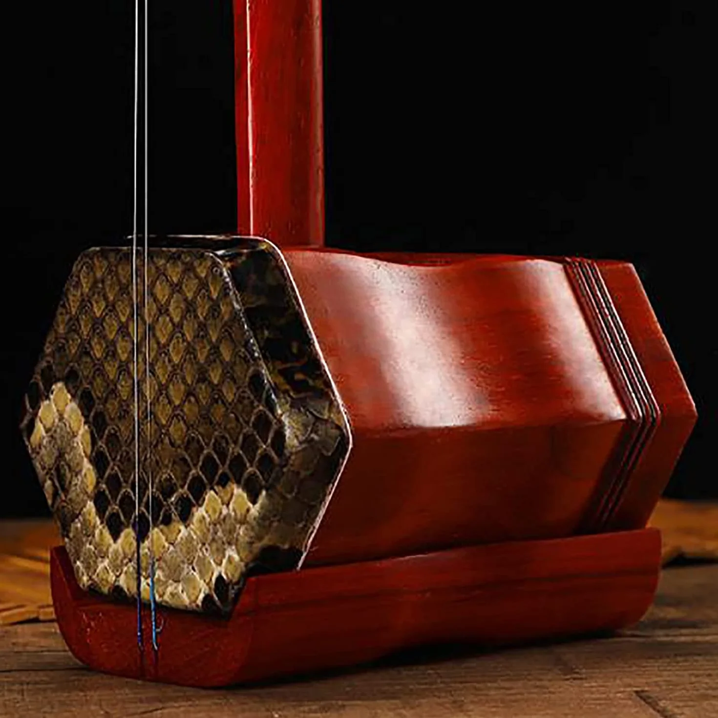 Erhu Violín chino de 2 cuerdas Instrumento Musical de violín de 2 cuerdas chino Zhonghu de ébano profesional