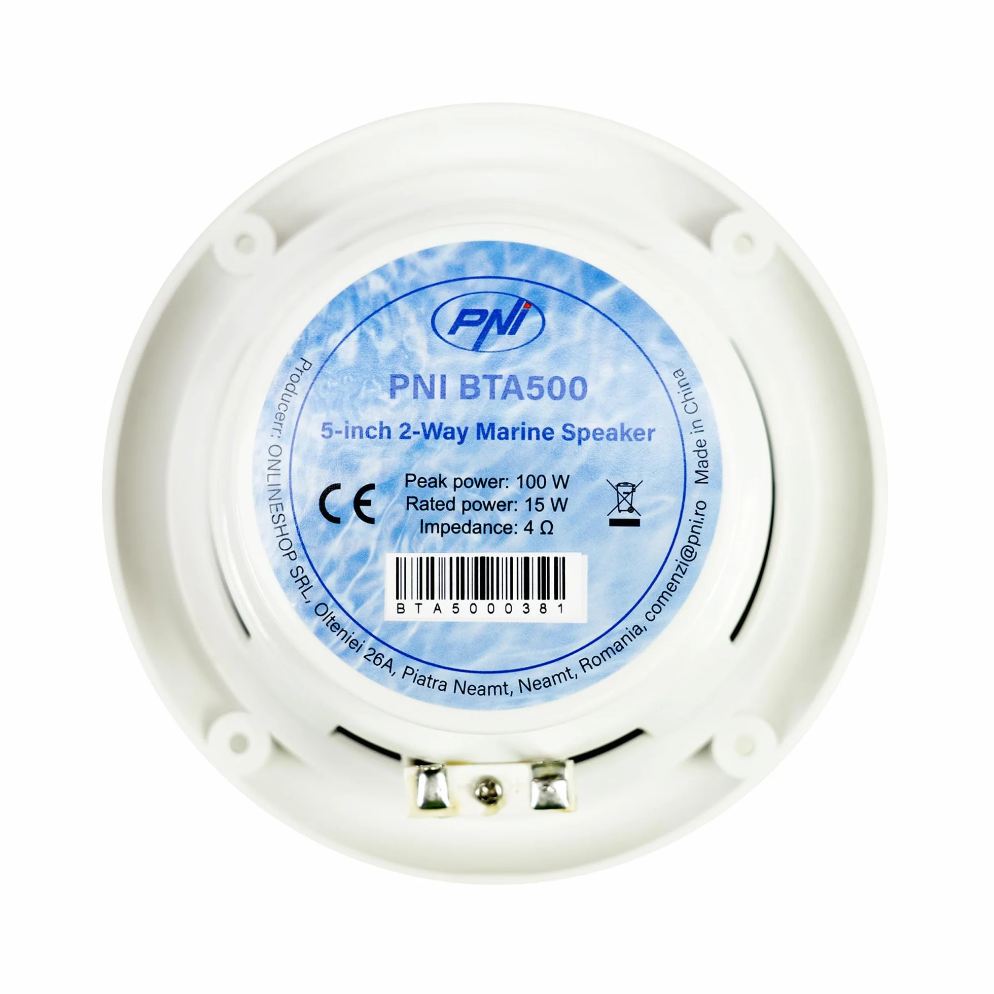 PNI Juego de 2 Altavoces coaxiales para Barcos BTA500, 100 W, 12,7 cm