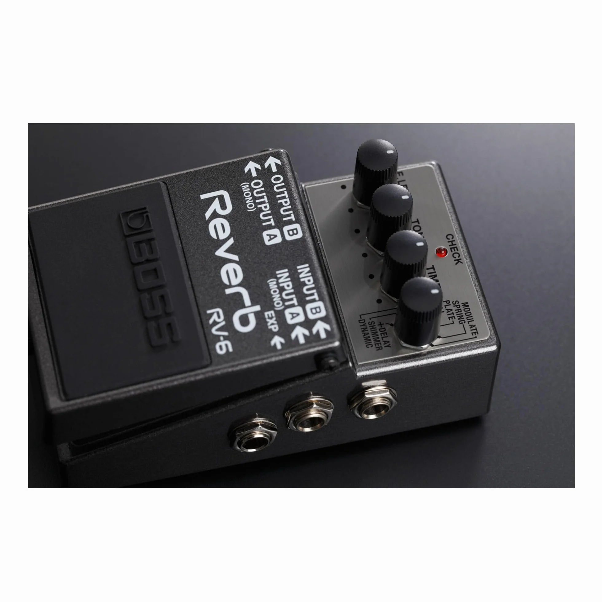 Pedal de guitarra BOSS RV-6 Reverb — 8 módulos de sonido, reverbs de máximo nivel y controles sencillos