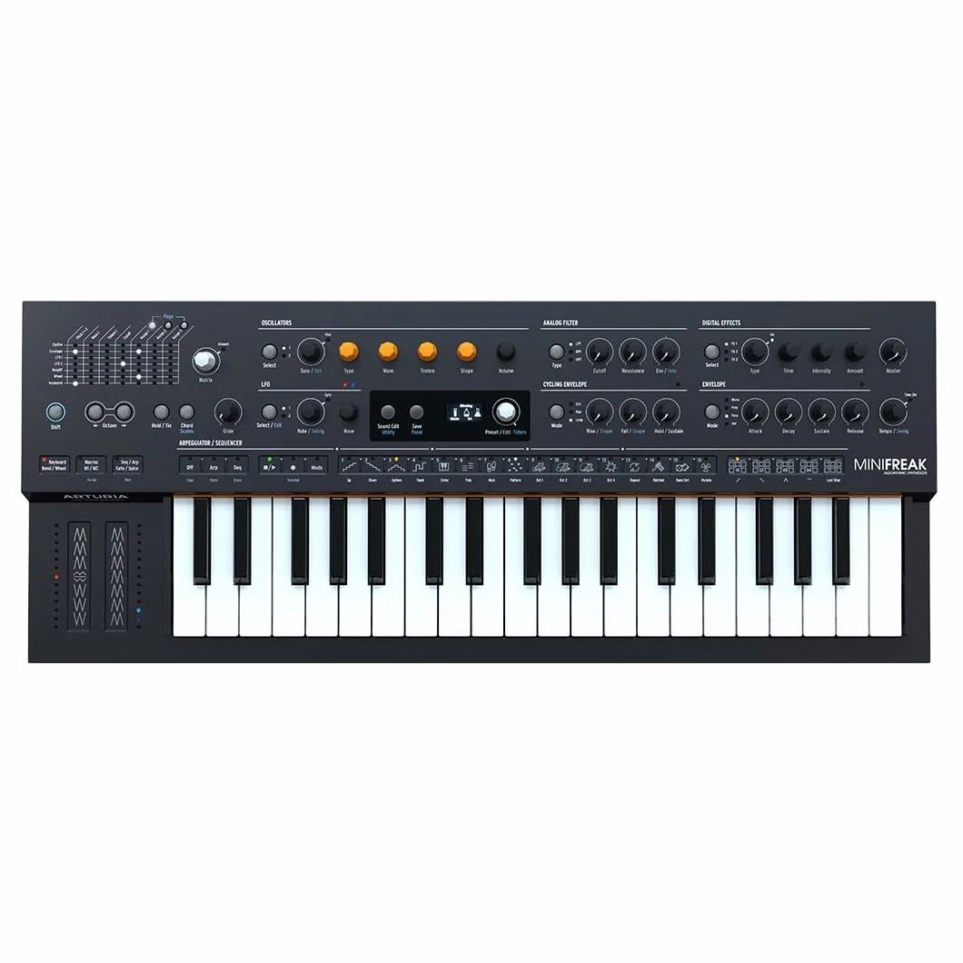Arturia Minifreak Sintentizador polifónico de algoritmo espontáneo de 37 teclas y 6 voces con filtro analógico, 11 algoritmos FX, arpegiador y secuenciador