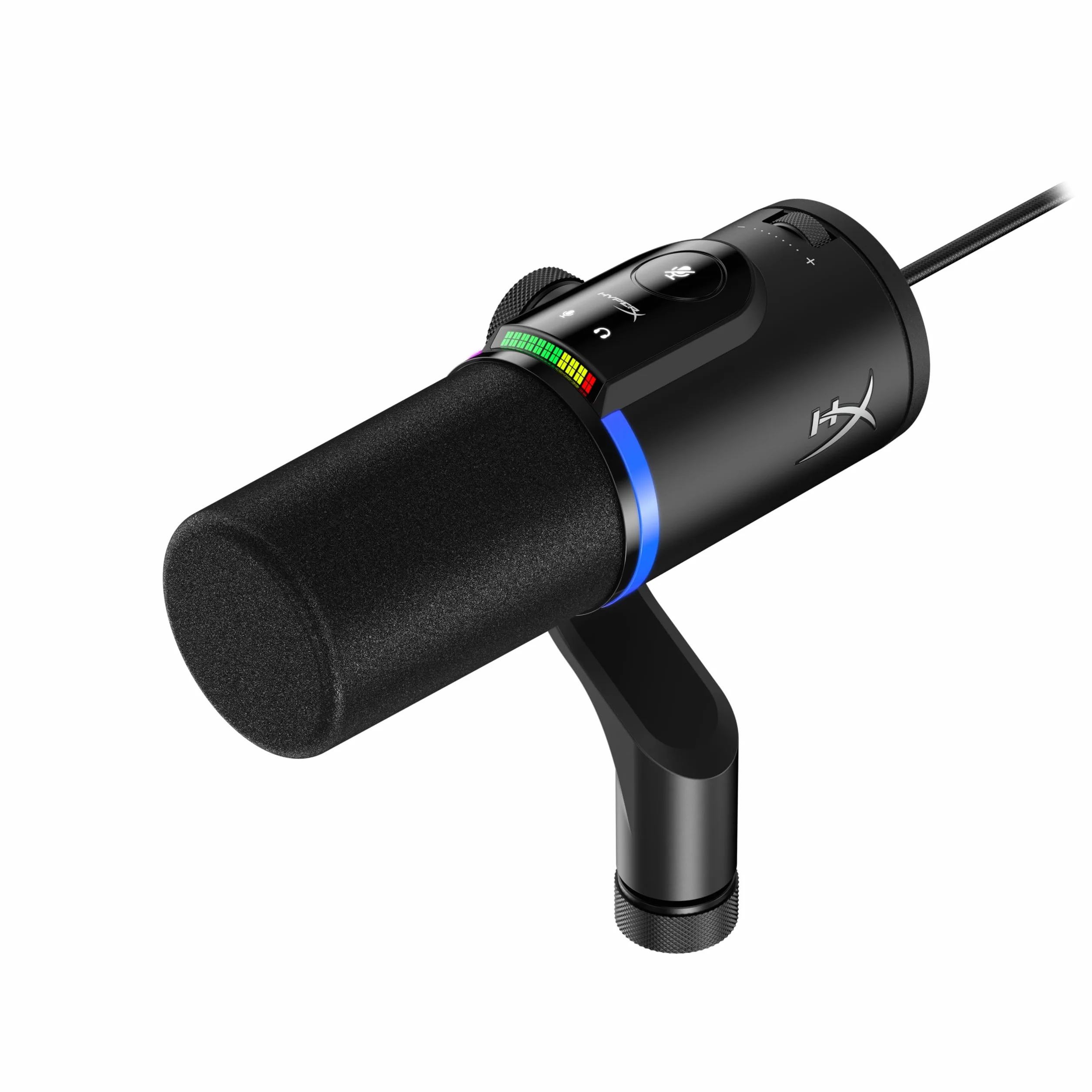 HyperX Flipcast - Micrófono dinámico cardioide para Streaming, podcasts y grabación Vocal, USB-C, XLR, metálico, Negro