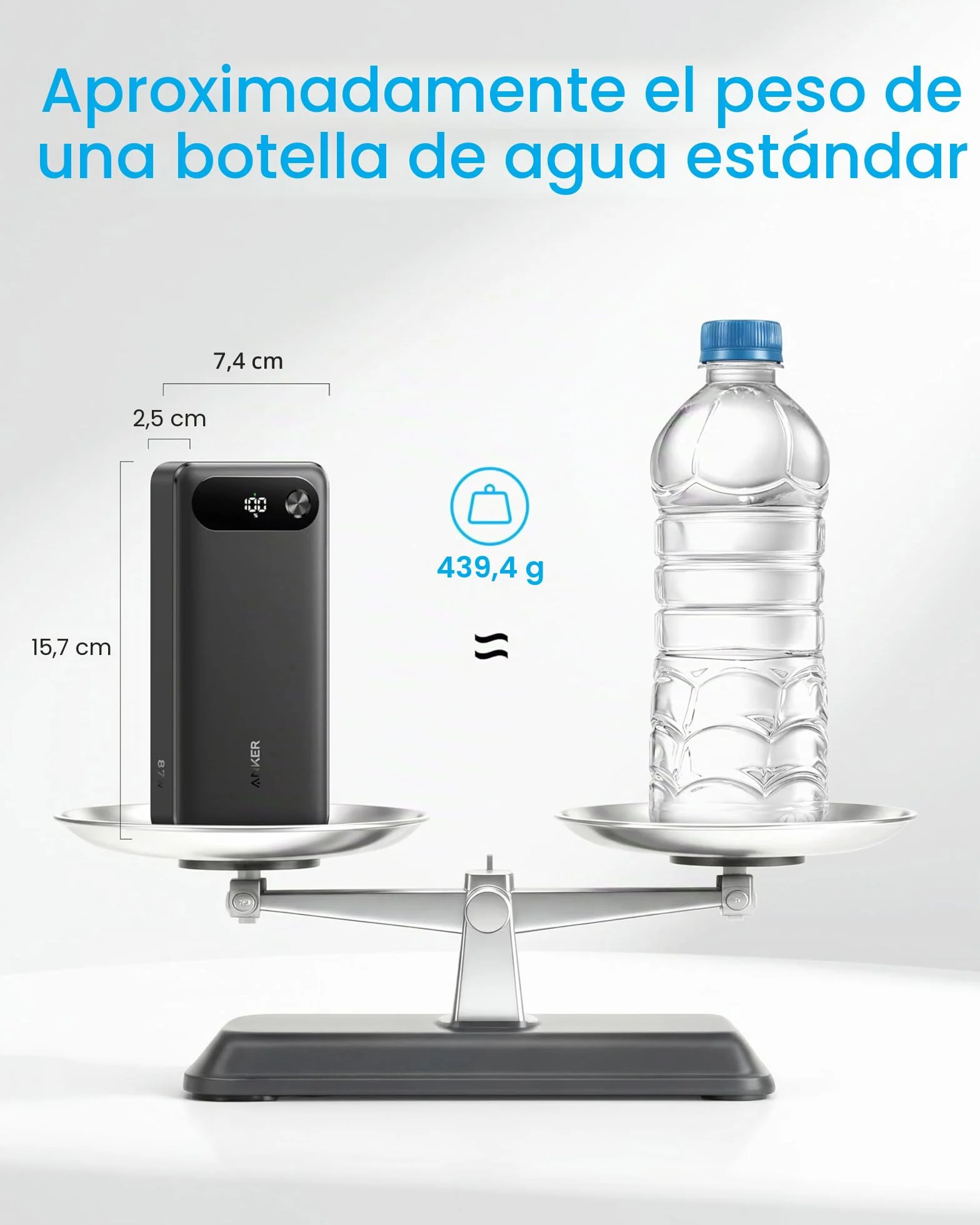 Anker Cargador portátil 20000 mAh con Cable USB C Integrado, batería Carga rápida 87 W, 2 USB-C y A para MacBook iPhone Samsung