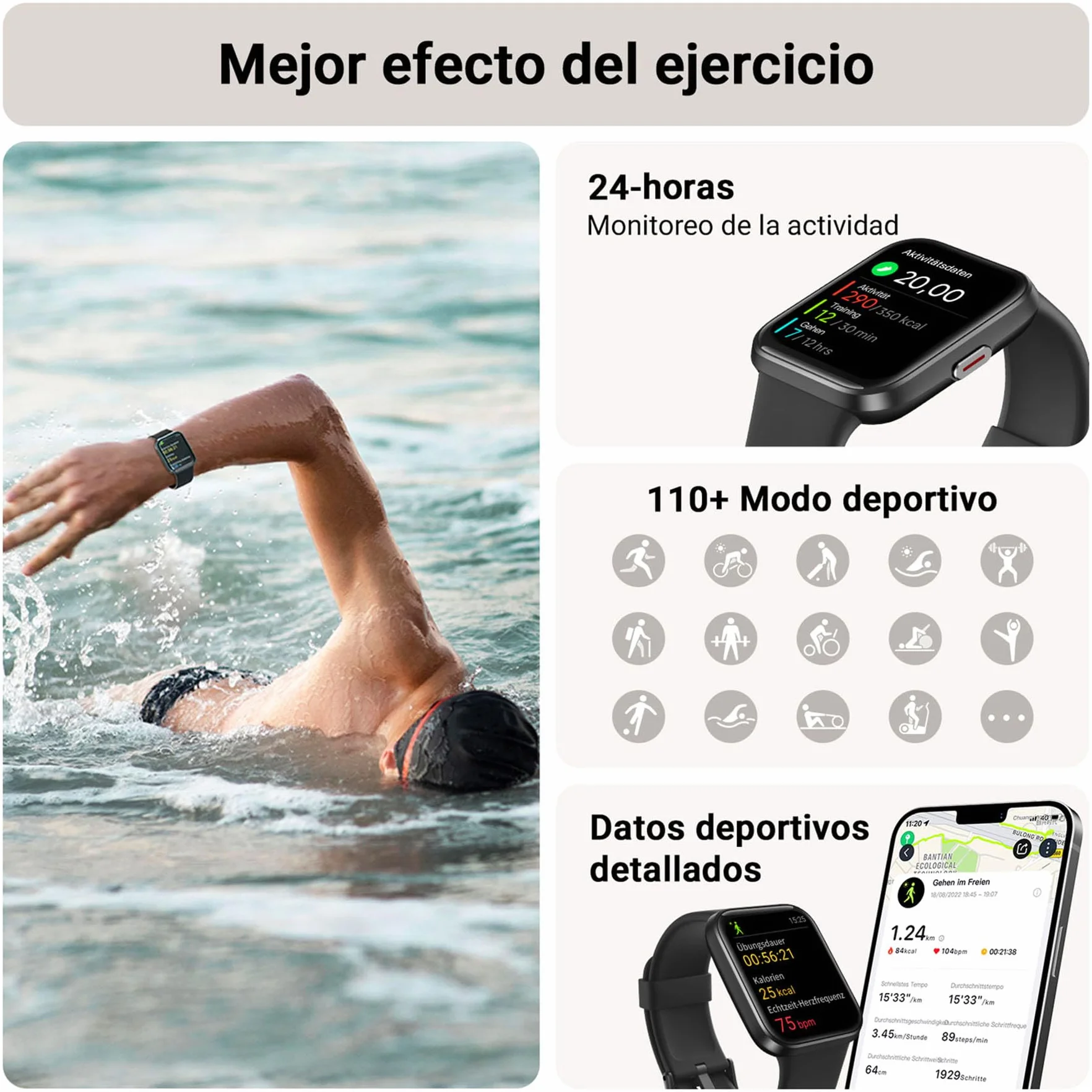 Tensky Reloj Inteligente Hombre con Llamadas y Voz de Alexa, Whatsapp Notificaciones, 1.85" Smartwatch Hombre 110 Modos Deportes 3 ATM SpO2/Pulsómetro/Monitor de Sueño Pulsera para iPhone Android