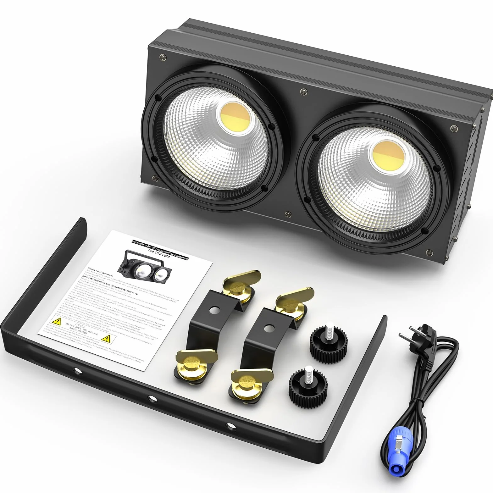 2PCS 200W COB Foco Escenario, Cegadoras LED COB Par Blanco Frío/Cálido Efecto con Activación por Sonido, Foco Par Teatro para Iglesia Discoteca Boda Iluminación de Audiencia Halloween Navidad