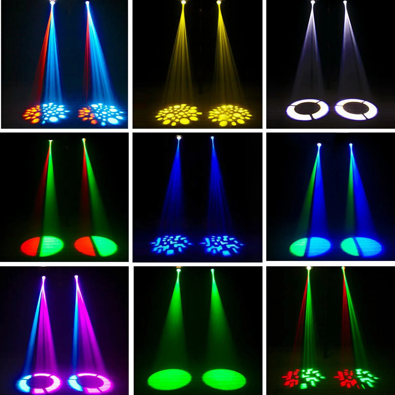 Lyre Led, UKing 50W Cabeza Móvil con Control Remoto DMX 512 Iluminación Disco DJ Luz 8 Gobos 8 Colores Sono/Auto/Master Slave/Estroboscopio para DJ Fiesta KTV Bar Club