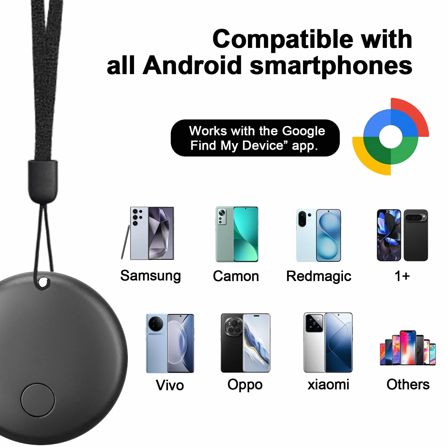 2 Unidades de Android Smart Tag,GPS Tracker Compatible con Google Find My Device,Android GPS Tag Alternative,Bluetooth Tracker para Maletas, Mochilas, Carteras