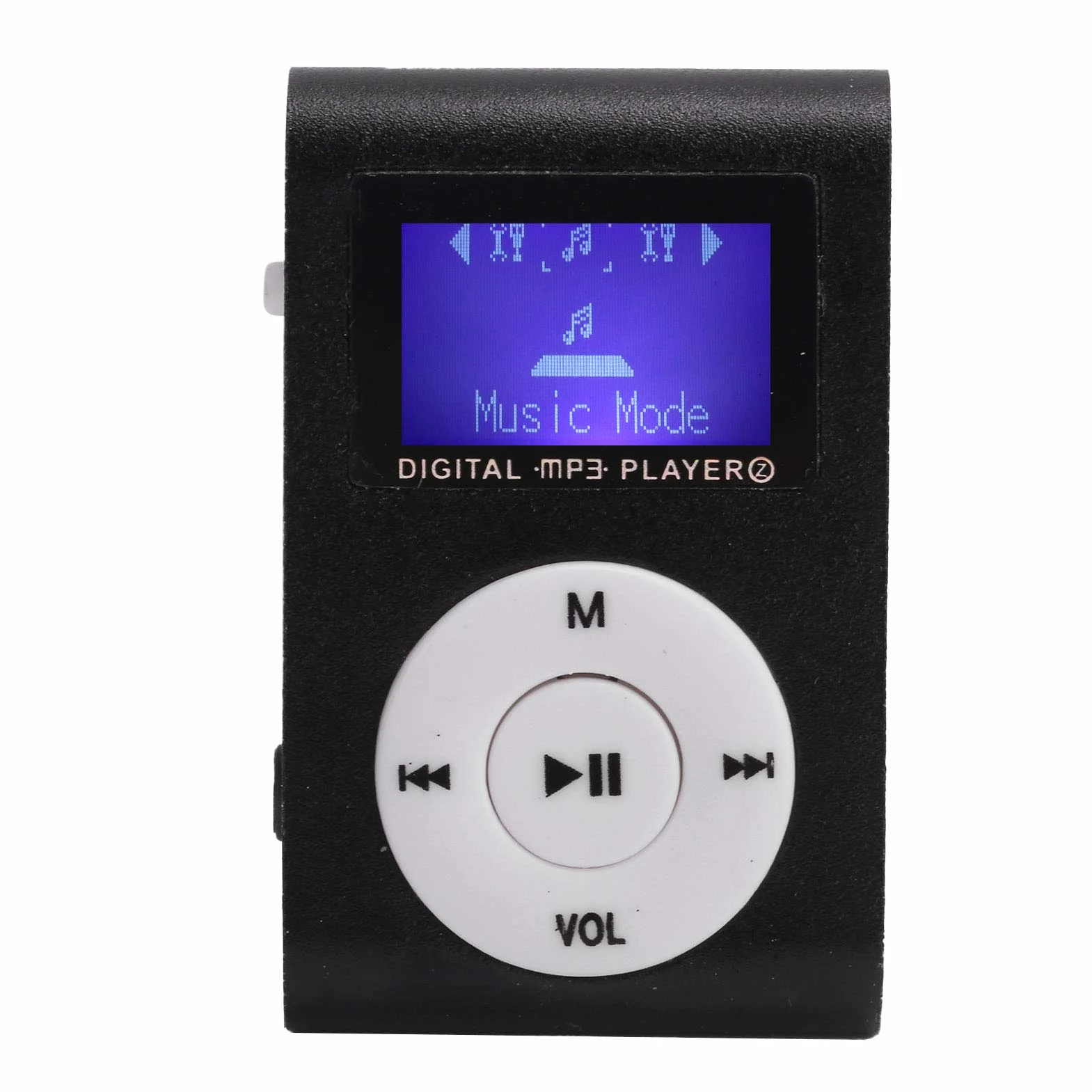 Sxhlseller Mini Reproductor de Música MP3, Reproductor de Música con Clip Trasero Deportivo Compatible con Tarjeta de Memoria, Mini Reproductor de Música MP3 con Pantalla LCD para Deportes (Negro)