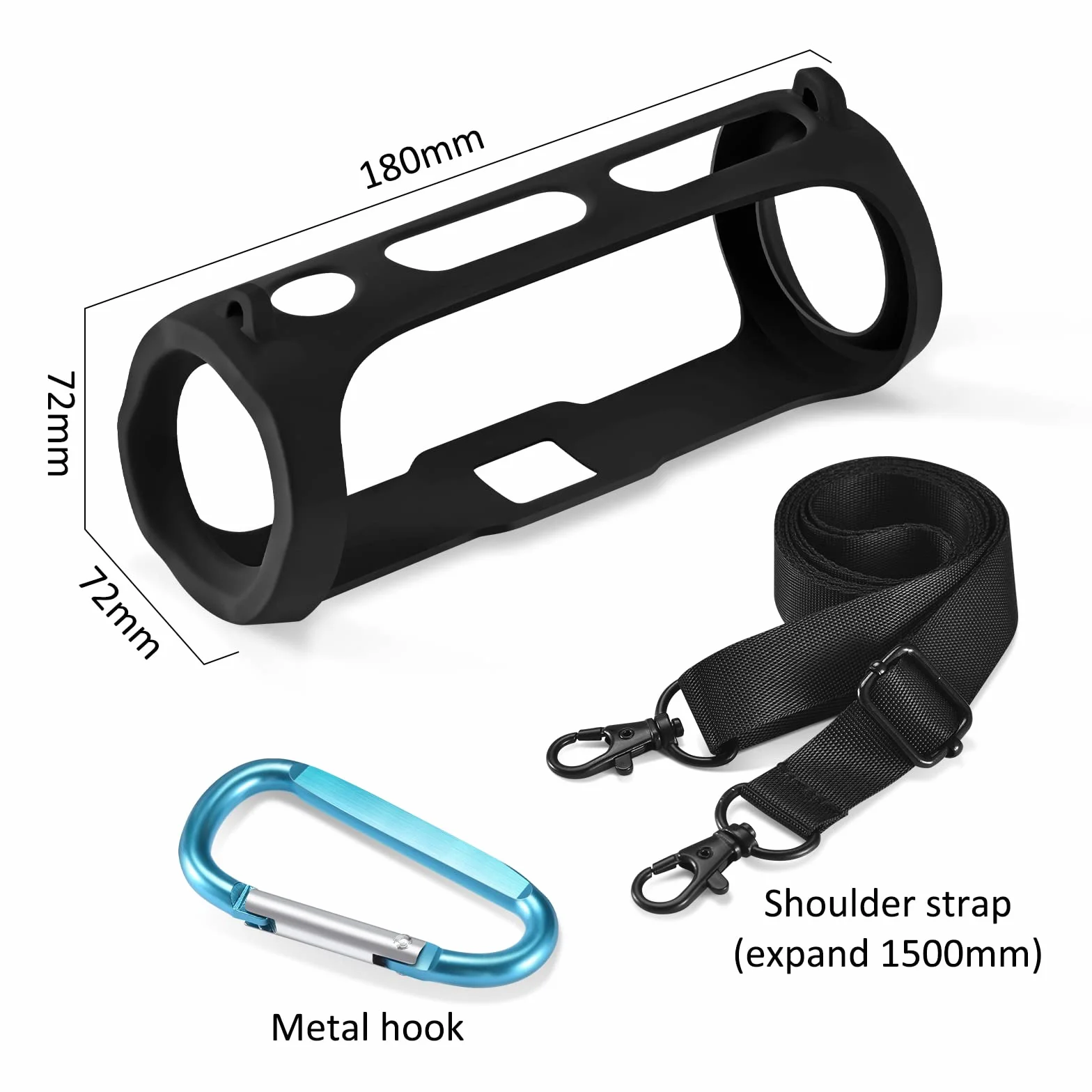 Fundas y Carcasas para JBL Flip Essential 2 Altavoces portátiles Bluetooth, Funda de Silicona Flip Essential 2 Funda Protectora portátil para Viaje (Negro)