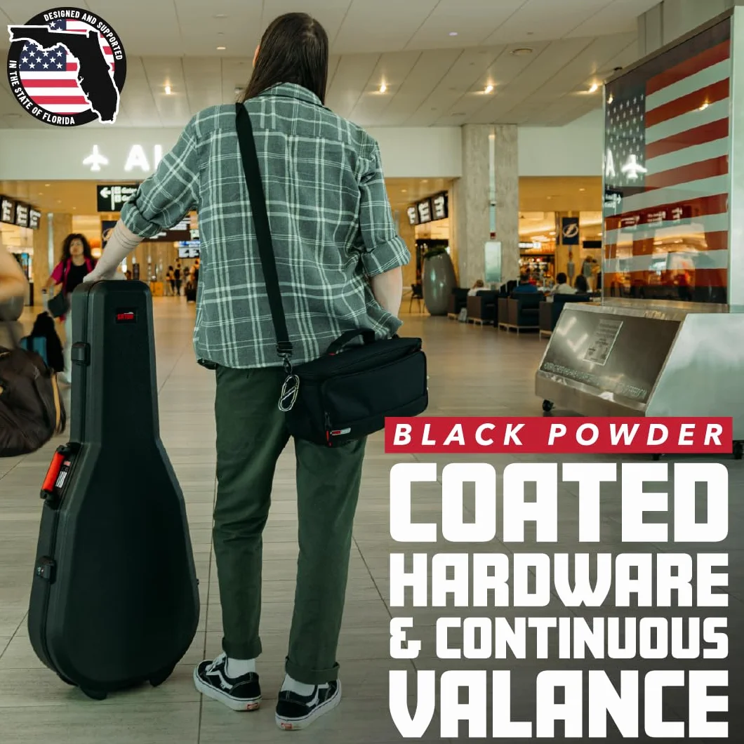 Gator Cases Estuche Moldeado para Guitarra Bajo con Cierre Aprobado por la TSA; (GTSA-GTRBASS)